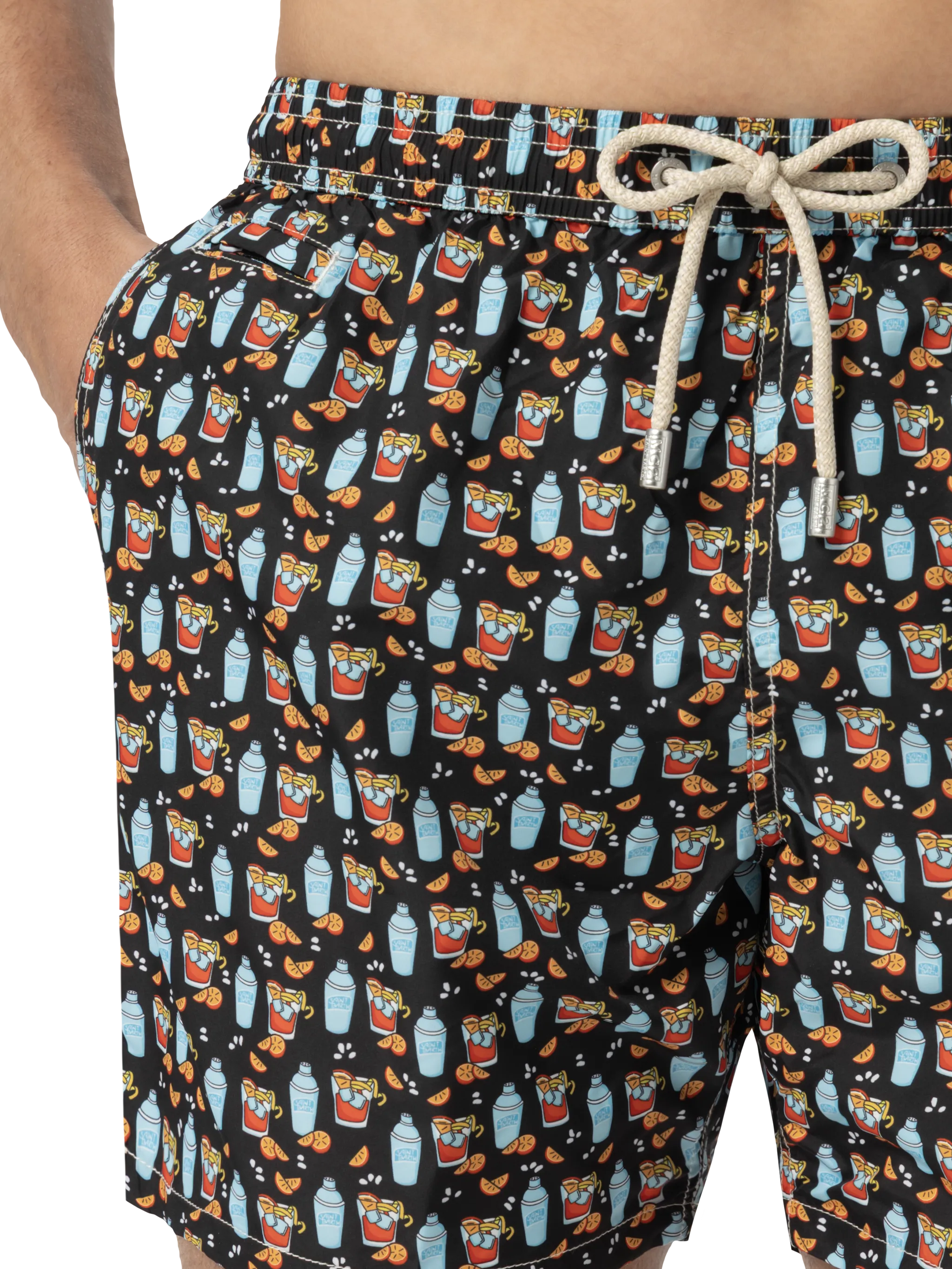 Lightweight fabric swim shorts Lighting with negroni print - Image 5