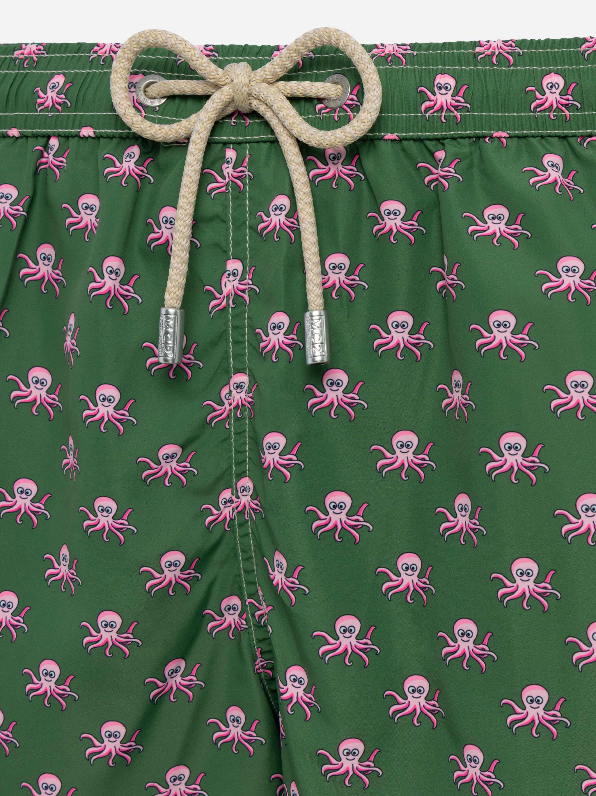 Lightweight fabric swim shorts Lighting with octopus print - Image 3