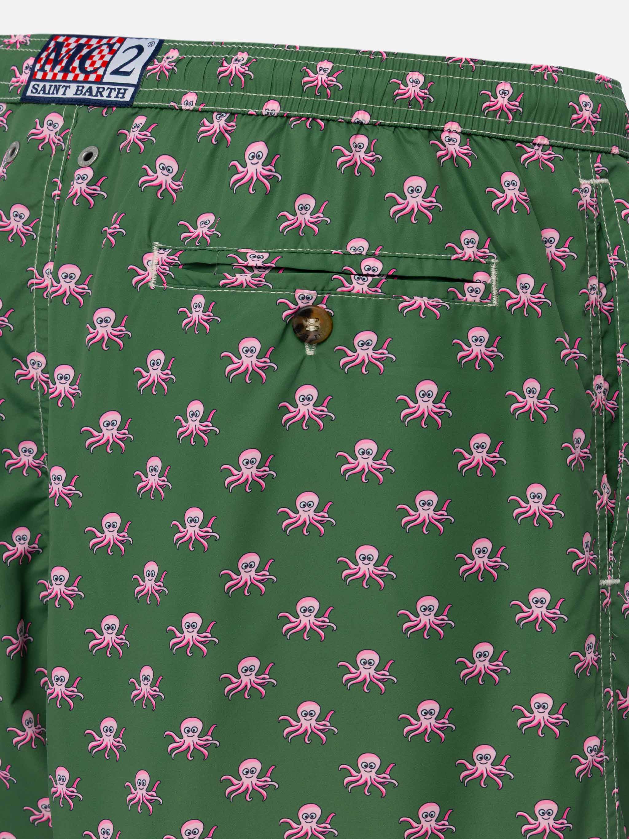 Lightweight fabric swim shorts Lighting with octopus print - Image 4