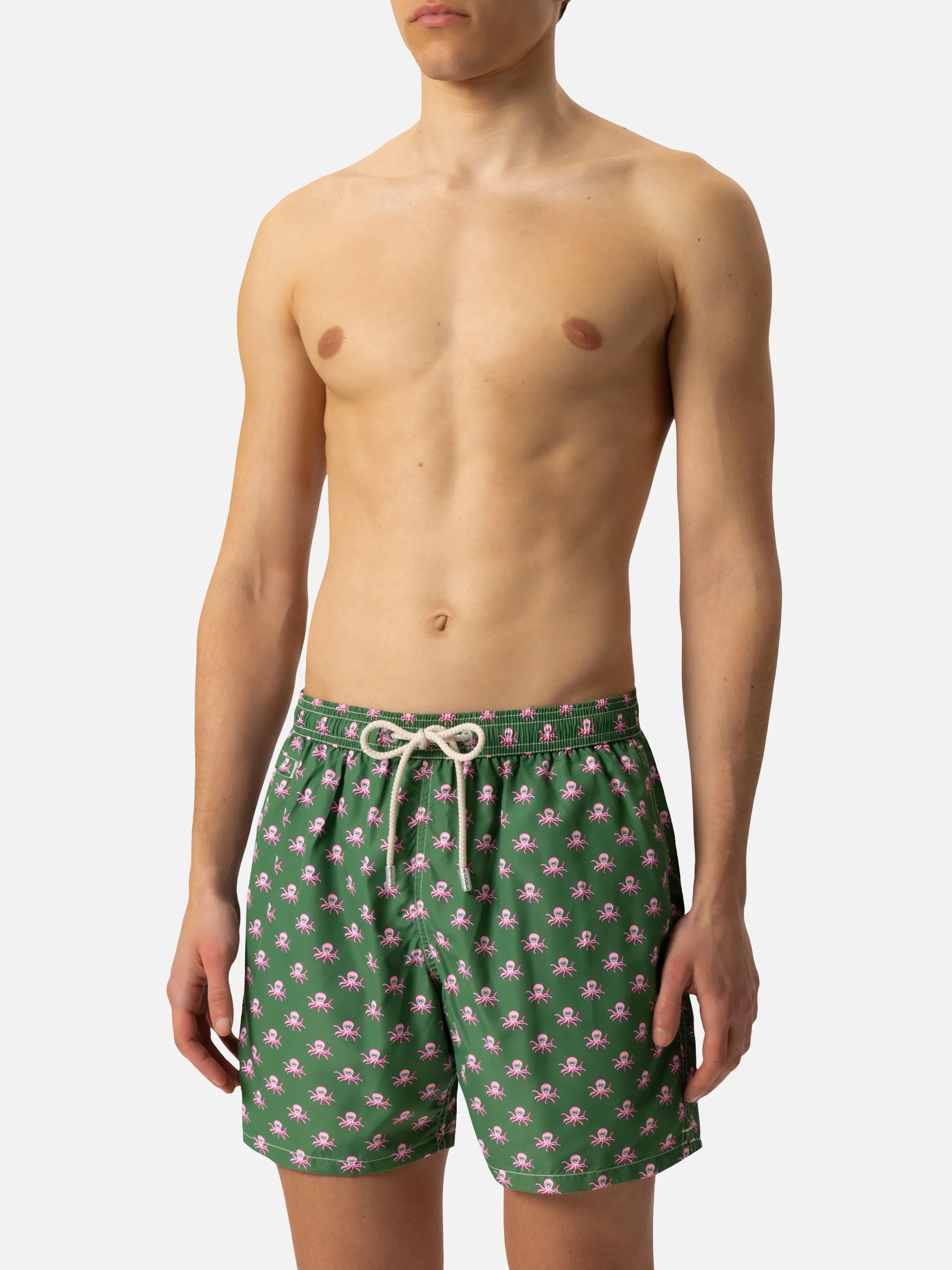 Lightweight fabric swim shorts Lighting with octopus print - Image 5
