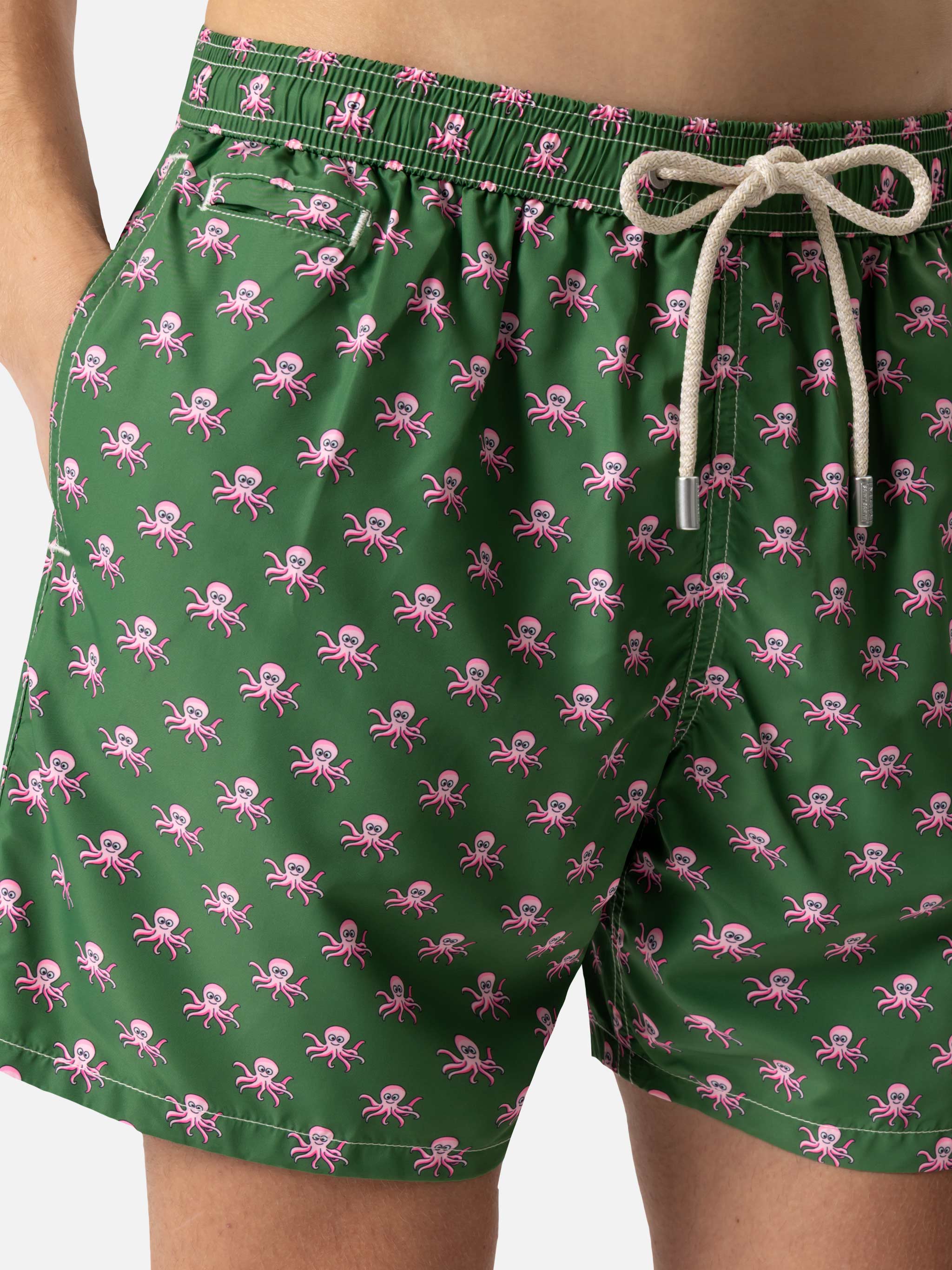 Lightweight fabric swim shorts Lighting with octopus print - Image 6