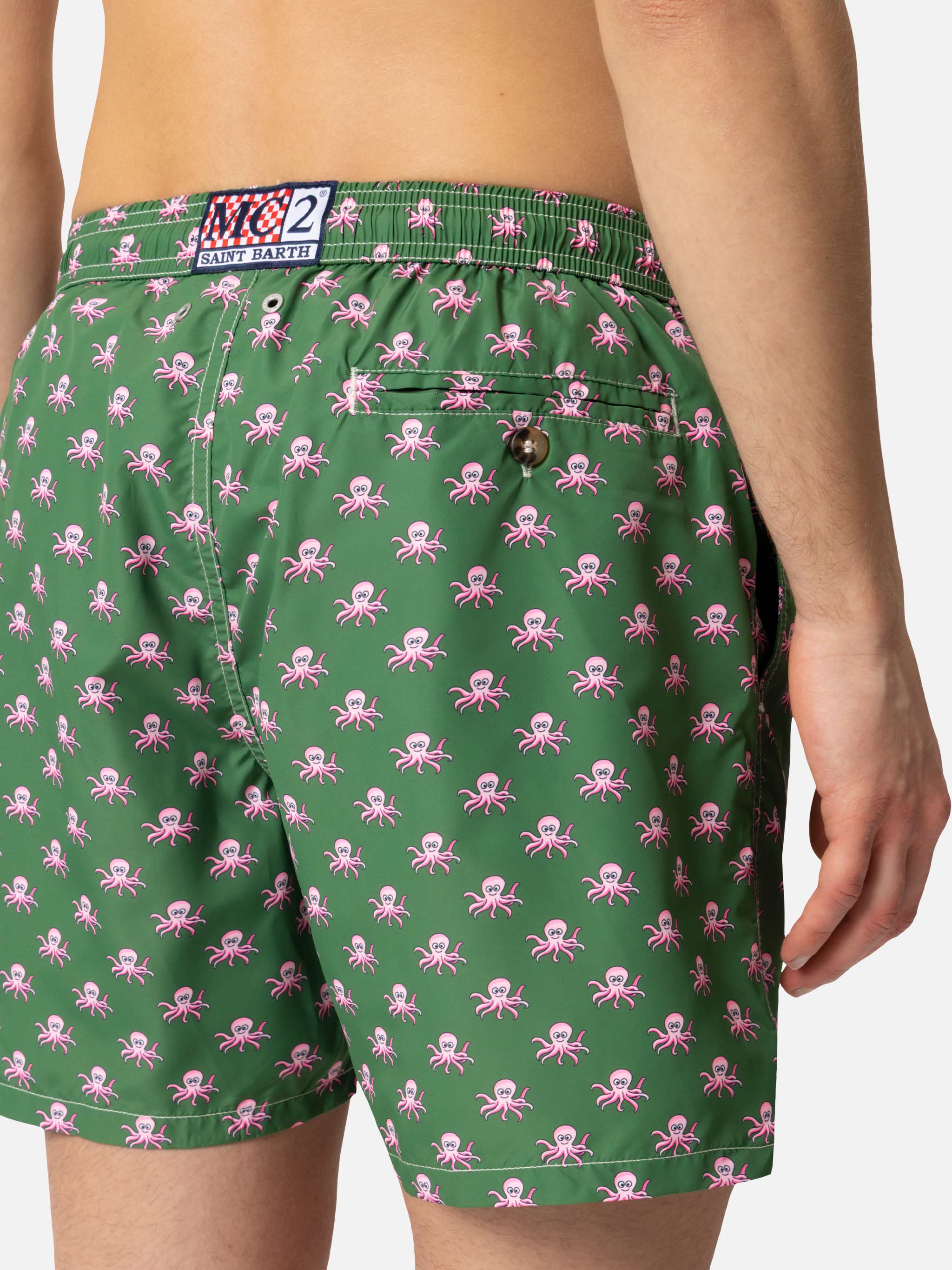 Lightweight fabric swim shorts Lighting with octopus print - Image 8