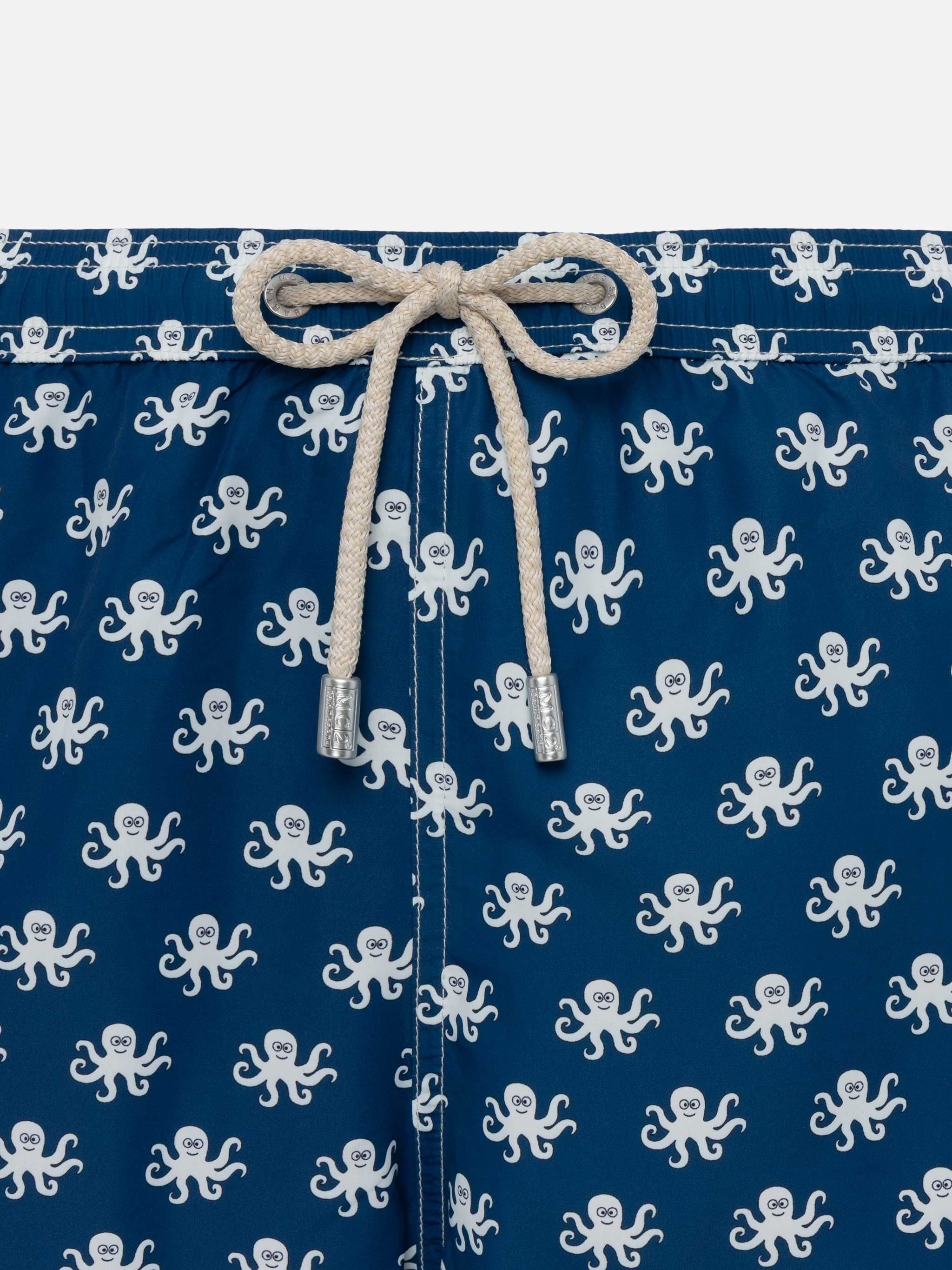 Lightweight fabric swim shorts Lighting with octopus print - Image 3
