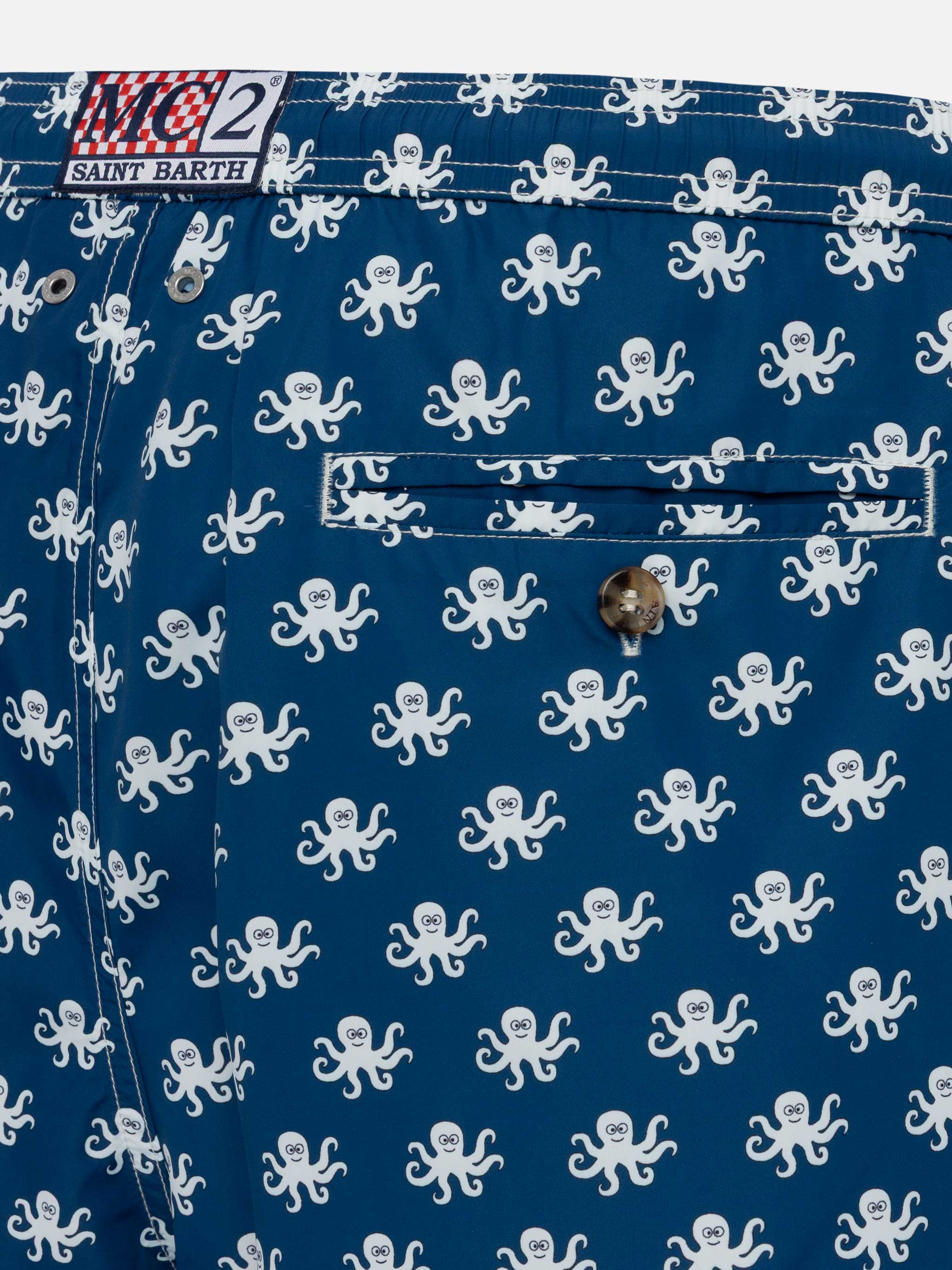 Lightweight fabric swim shorts Lighting with octopus print - Image 4