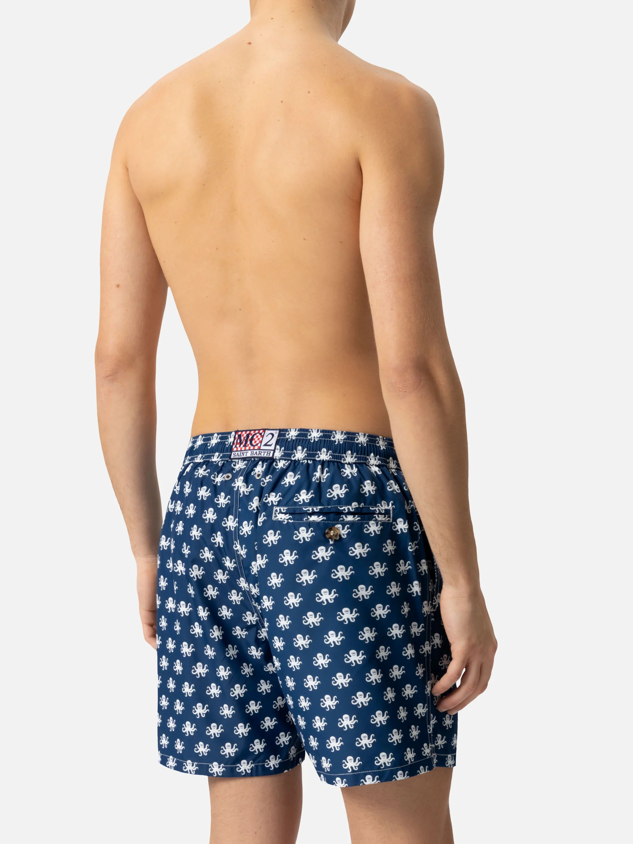 Lightweight fabric swim shorts Lighting with octopus print - Image 6