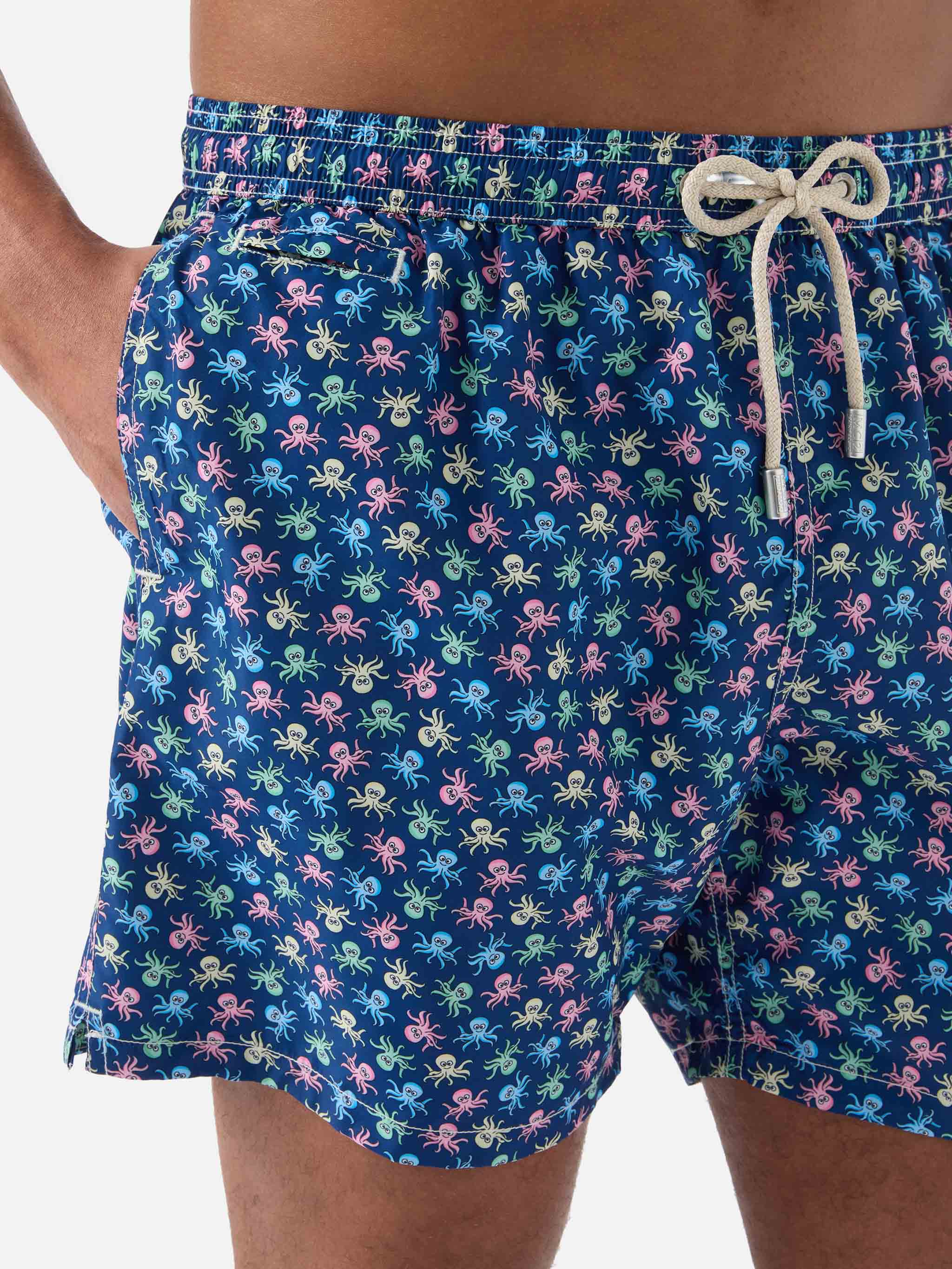 Navy Lighting Micro swim shorts with octopus all-over print - Image 4