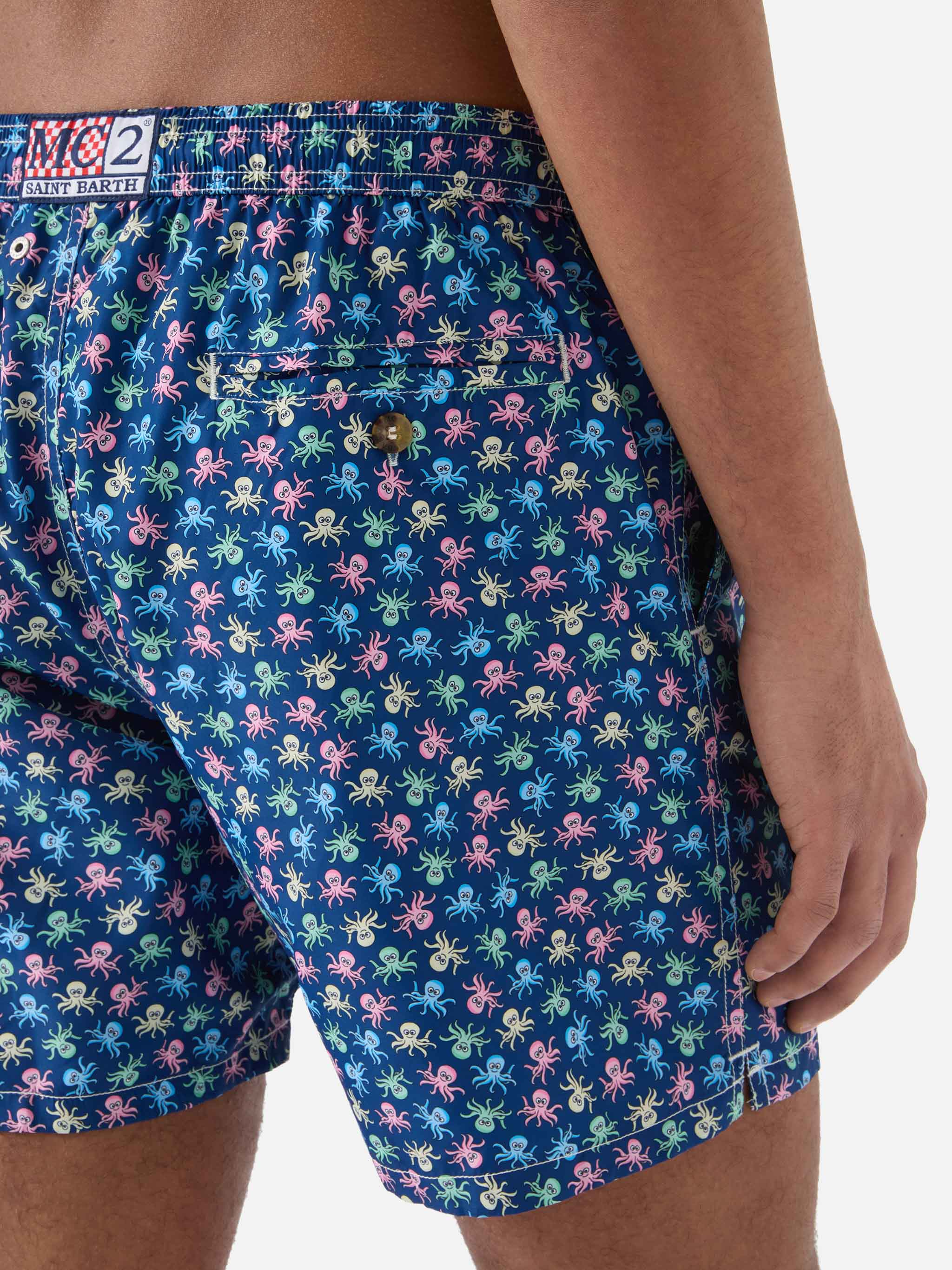 Navy Lighting Micro swim shorts with octopus all-over print - Image 6