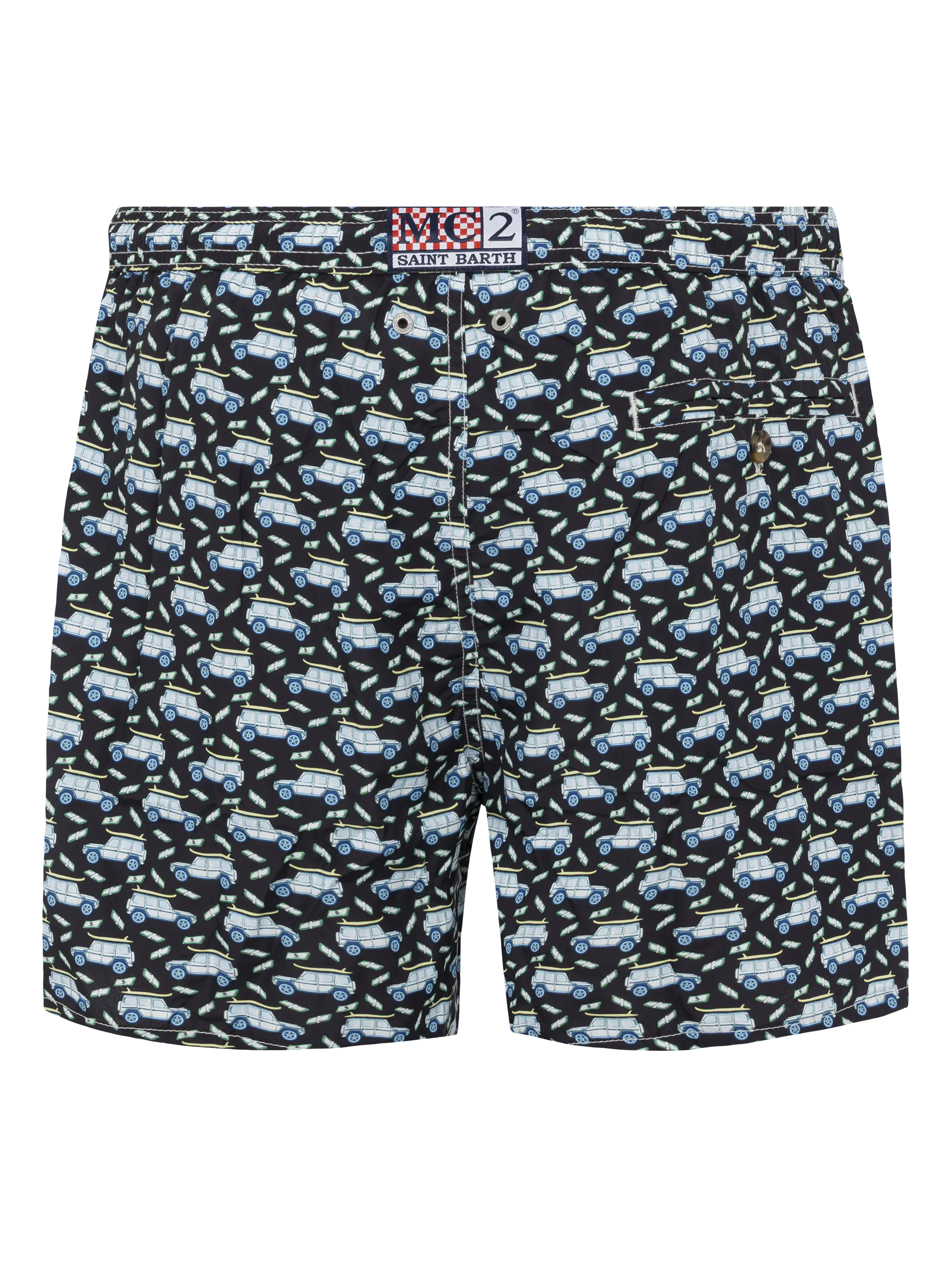 Lightweight fabric swim shorts Lighting with off-road car print - Image 2