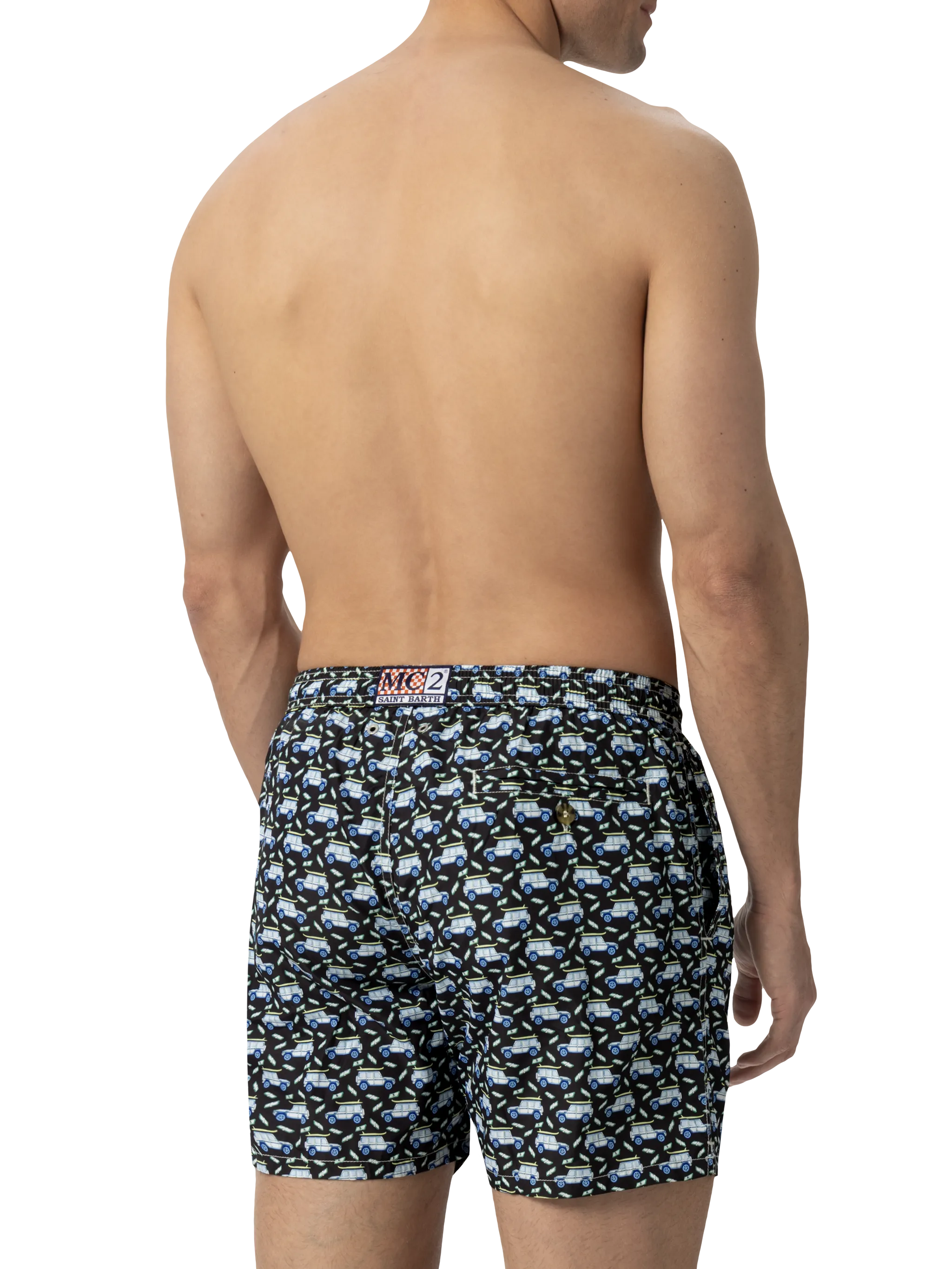 Lightweight fabric swim shorts Lighting with off-road car print - Image 4