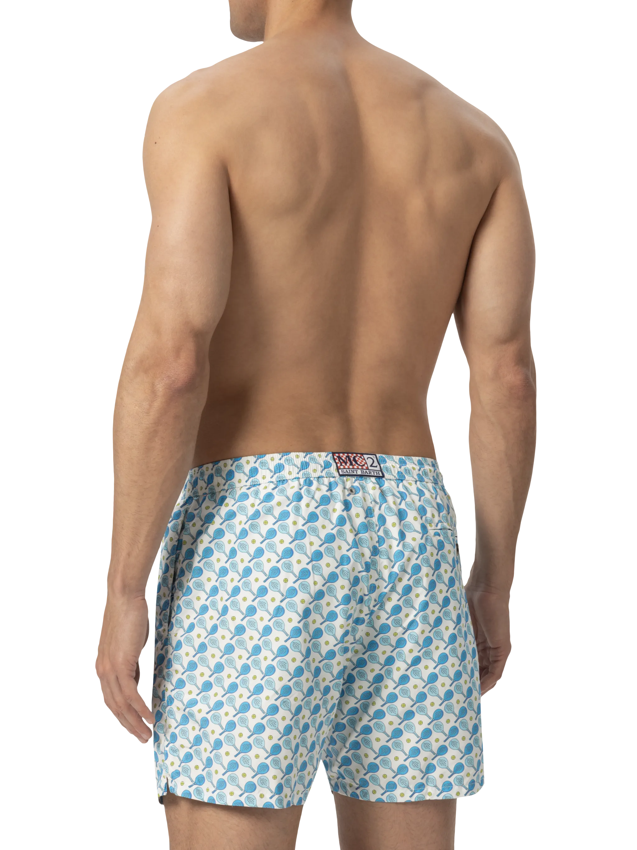 Lightweight fabric swim shorts Lighting with padel print - Image 4