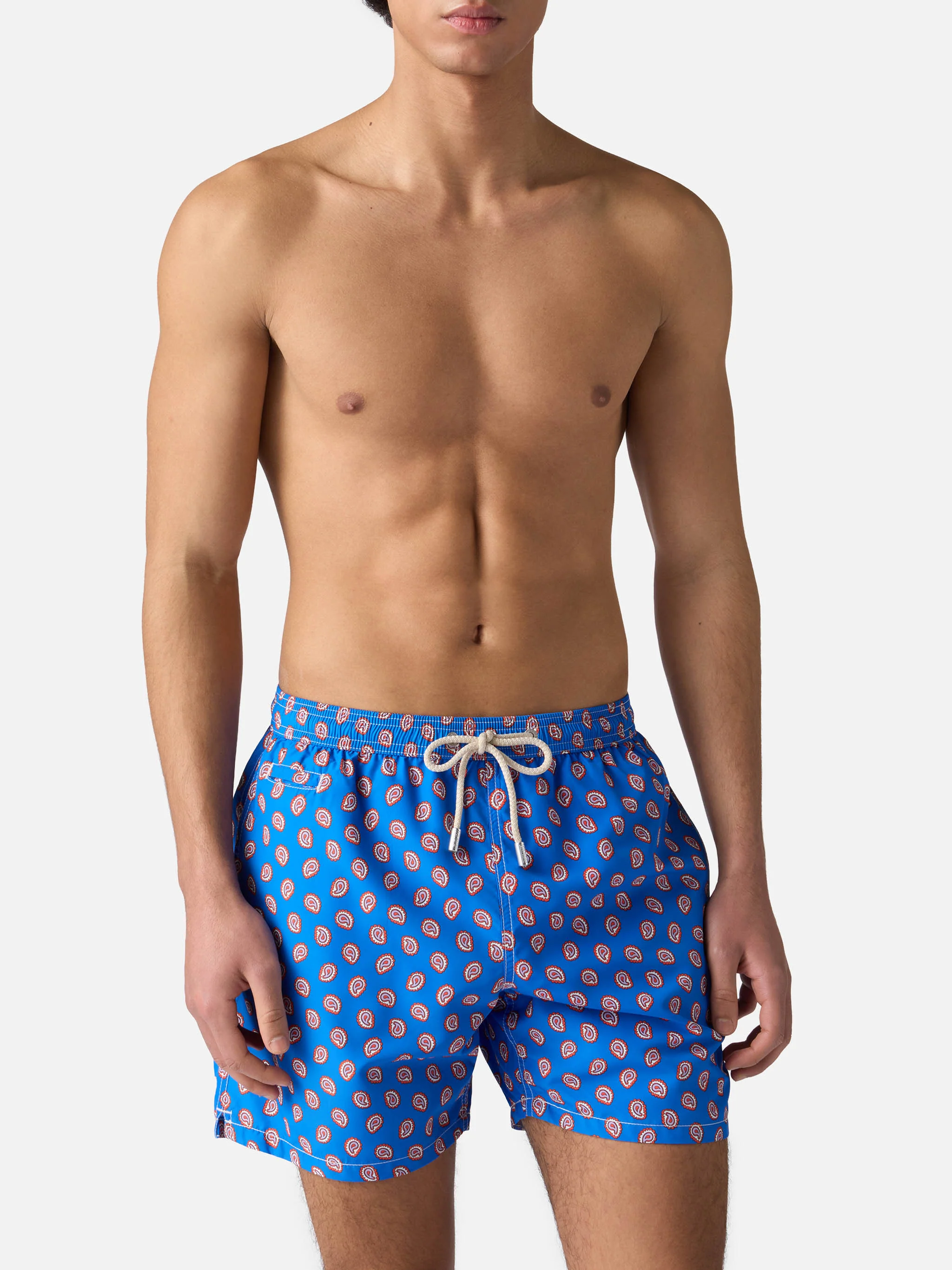 Lightweight fabric swim shorts Lighting with paisley  print - Image 3