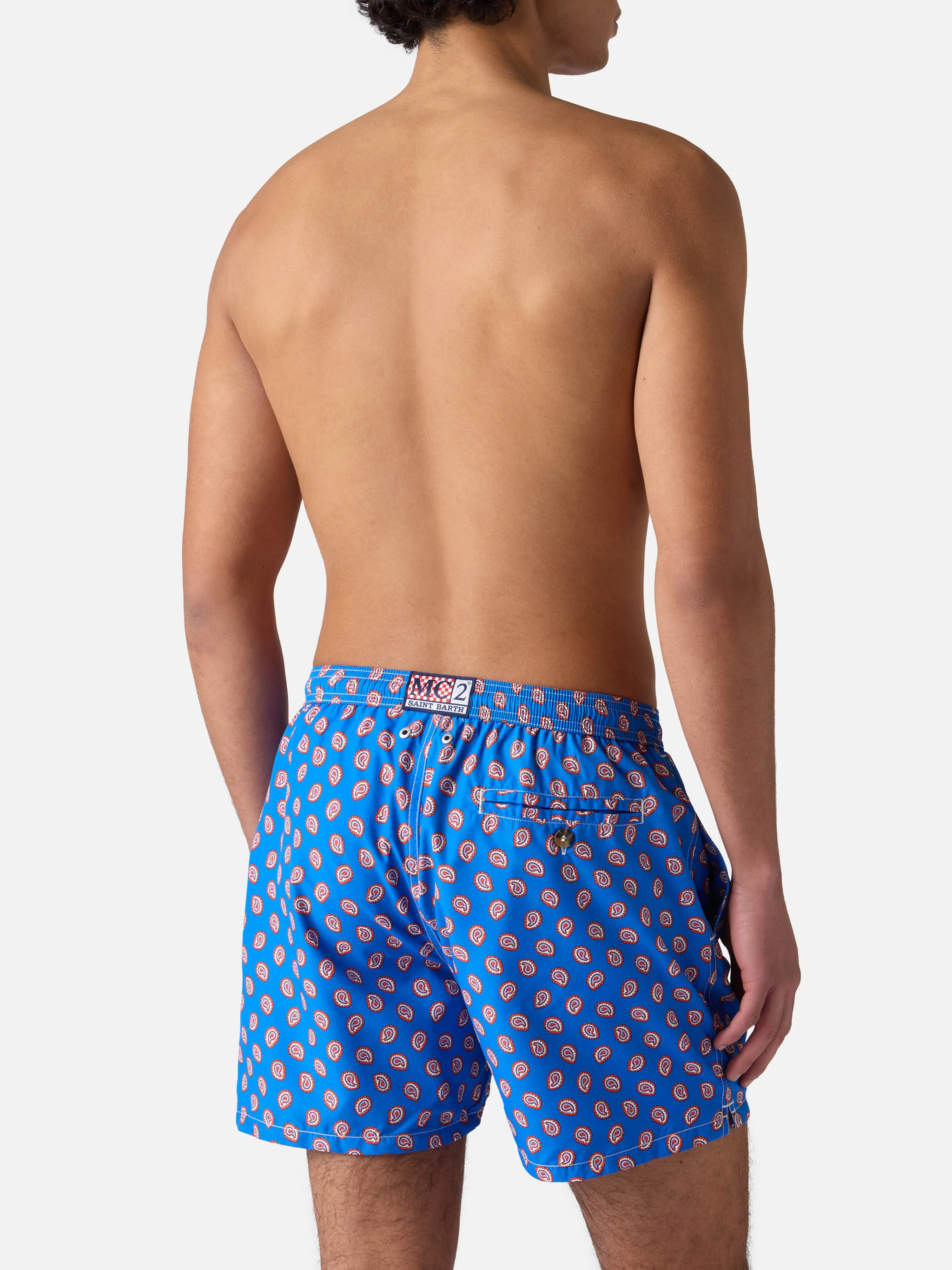 Lightweight fabric swim shorts Lighting with paisley  print - Image 5