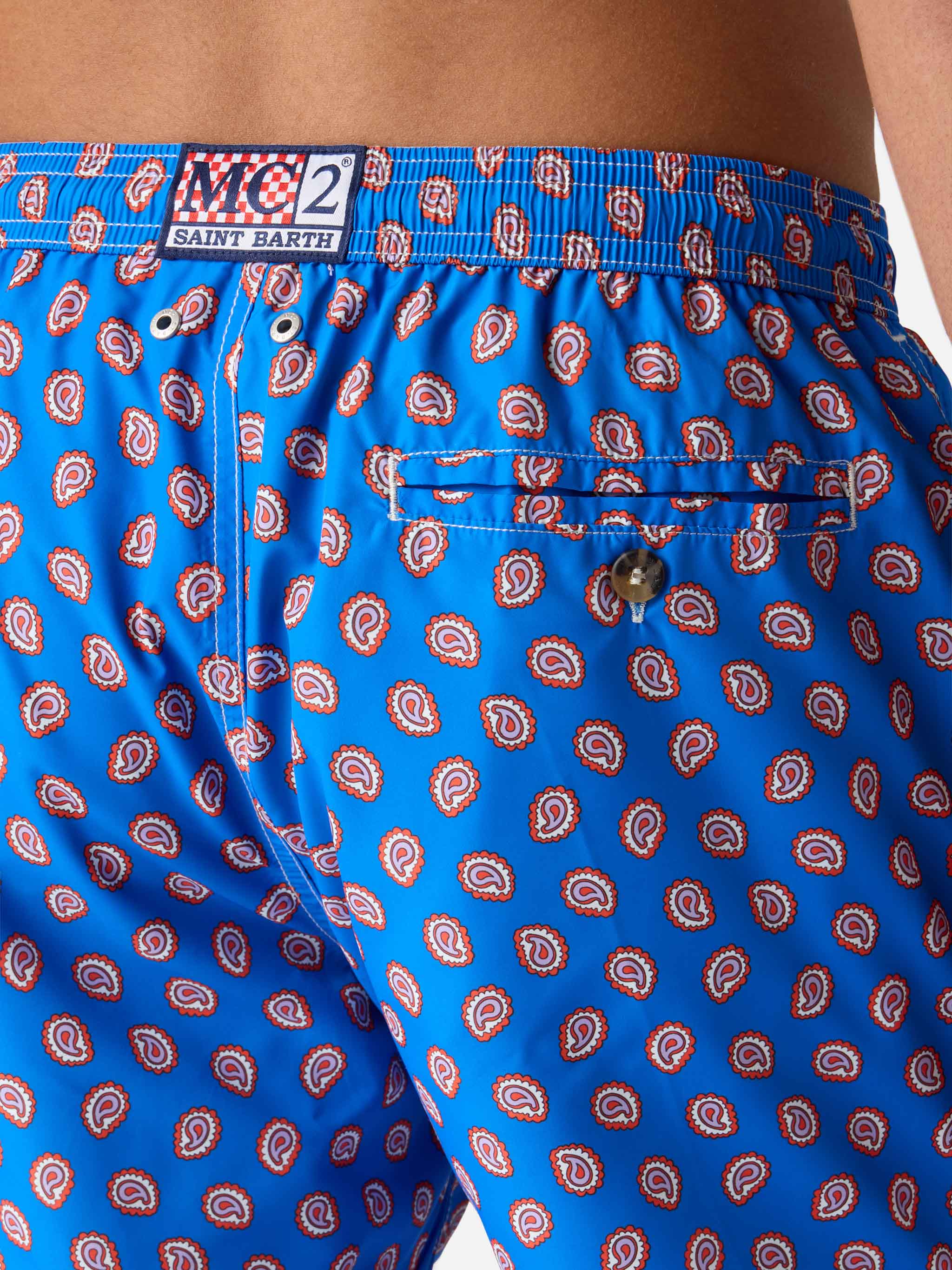 Lightweight fabric swim shorts Lighting with paisley  print - Image 6