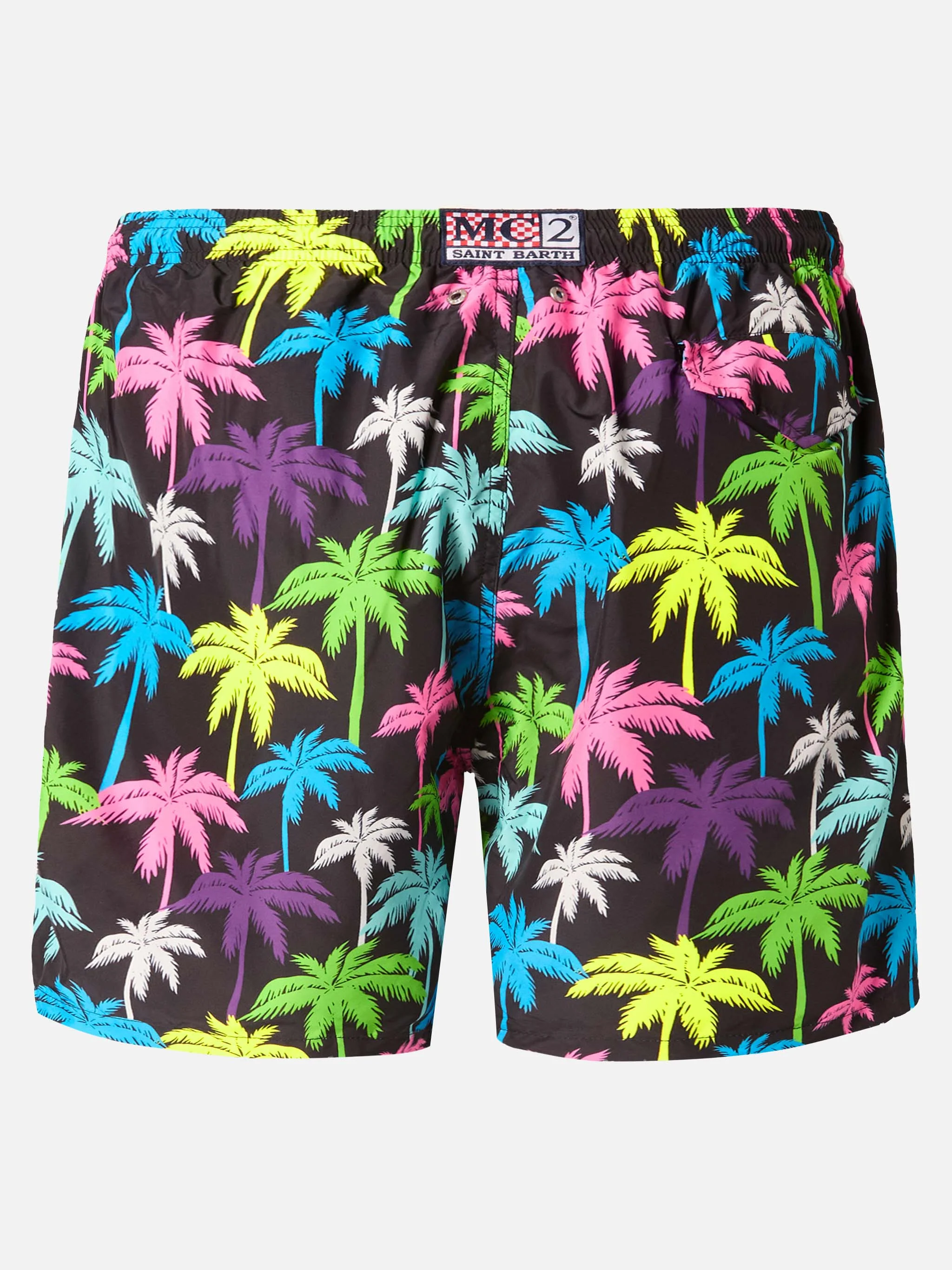 Lightweight fabric swim shorts Lighting with palm print - Image 2
