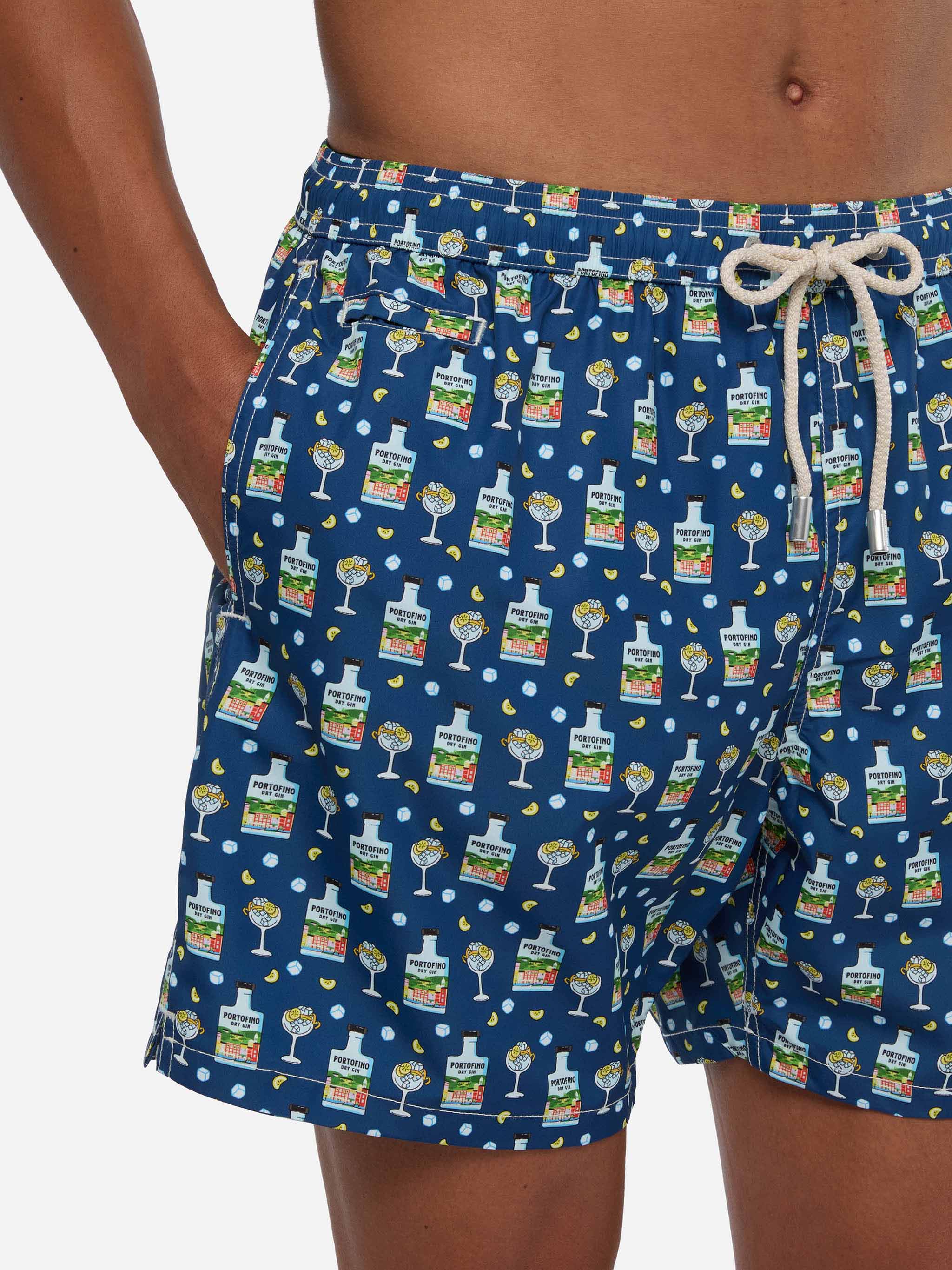 Lightweight fabric swim shorts Lighting with Portofino Gin print | PORTOFINO GIN SPECIAL EDITION - Image 4