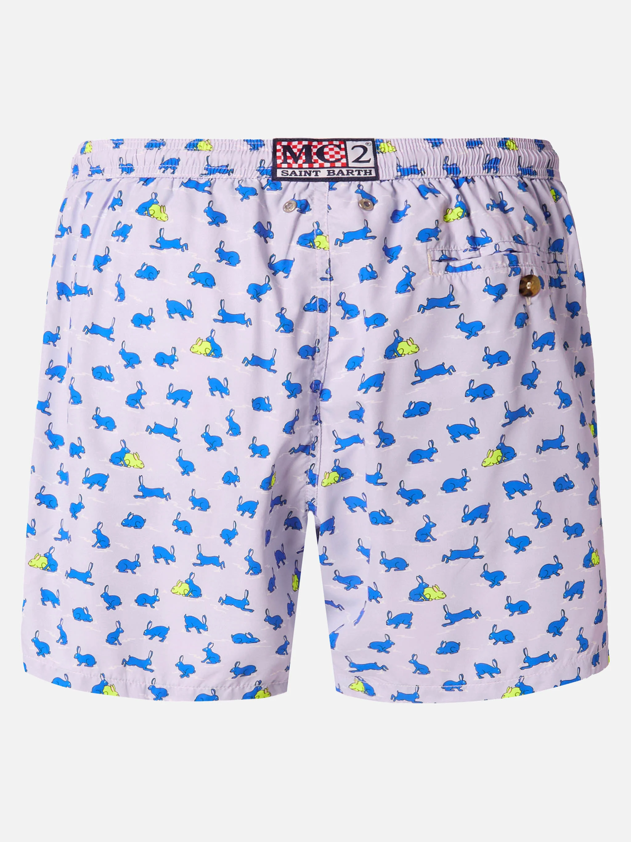 Lightweight fabric swim shorts Lighting with rabbit print - Image 2