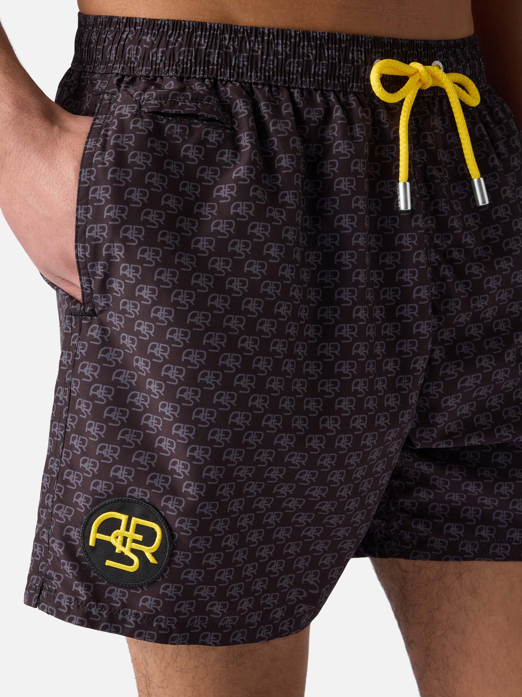 Lightweight fabric swim-shorts Lighting with Roma print | AS ROMA SPECIAL EDITION - Image 4