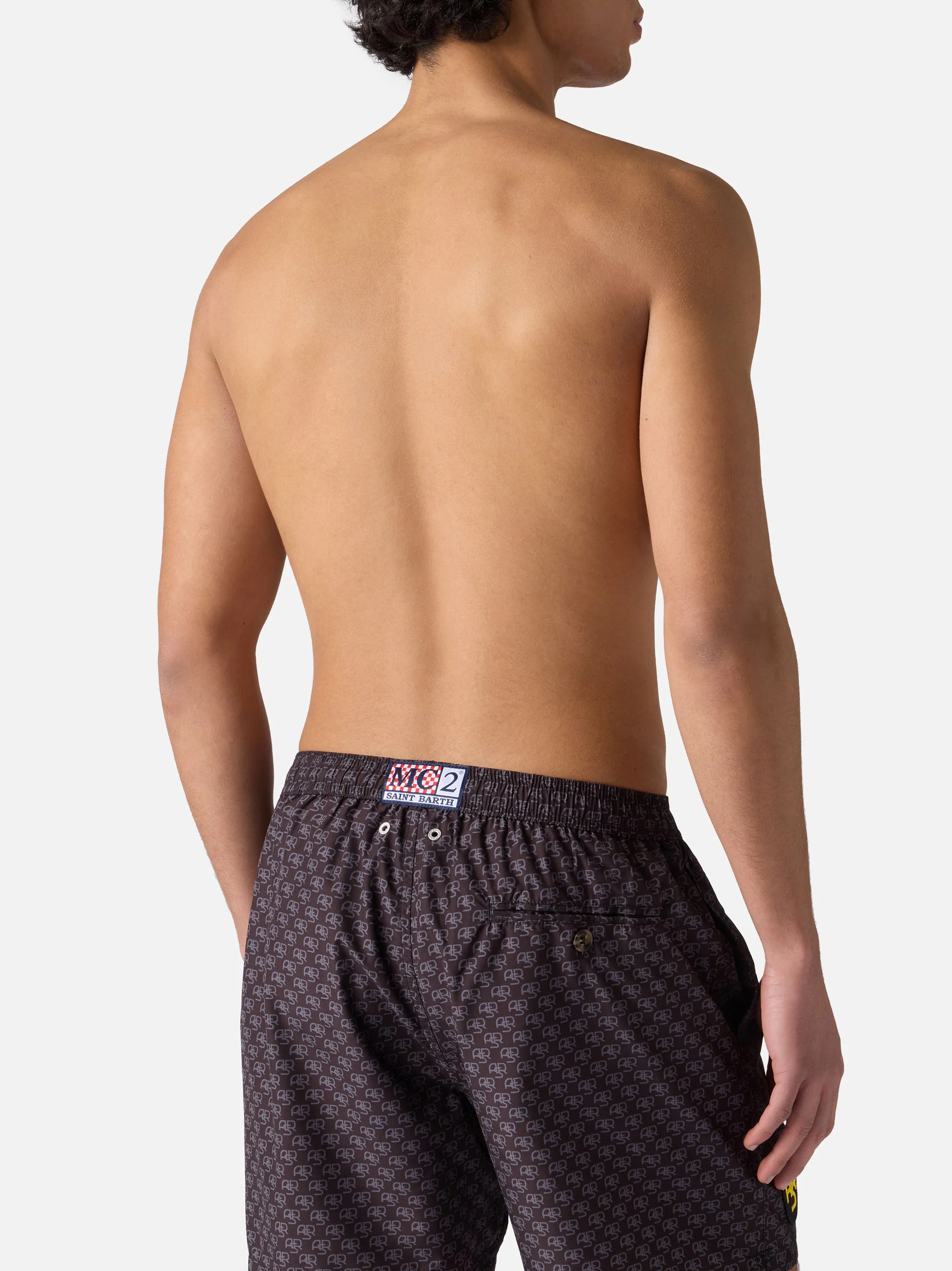 Lightweight fabric swim-shorts Lighting with Roma print | AS ROMA SPECIAL EDITION - Image 5