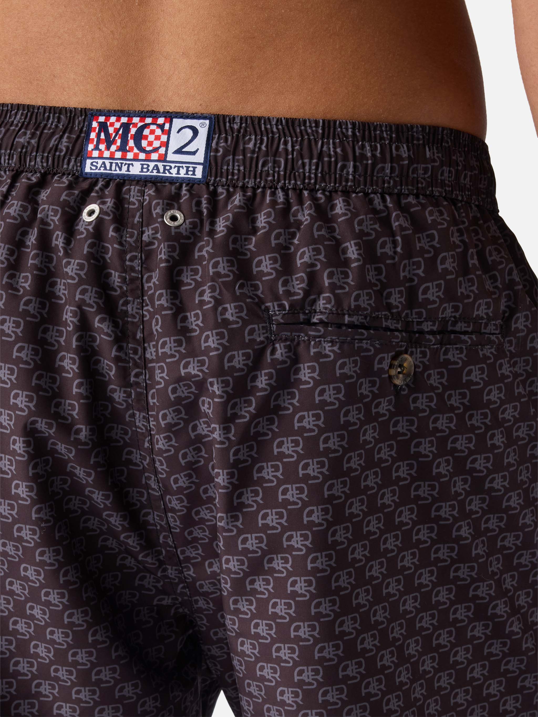 Lightweight fabric swim-shorts Lighting with Roma print | AS ROMA SPECIAL EDITION - Image 6