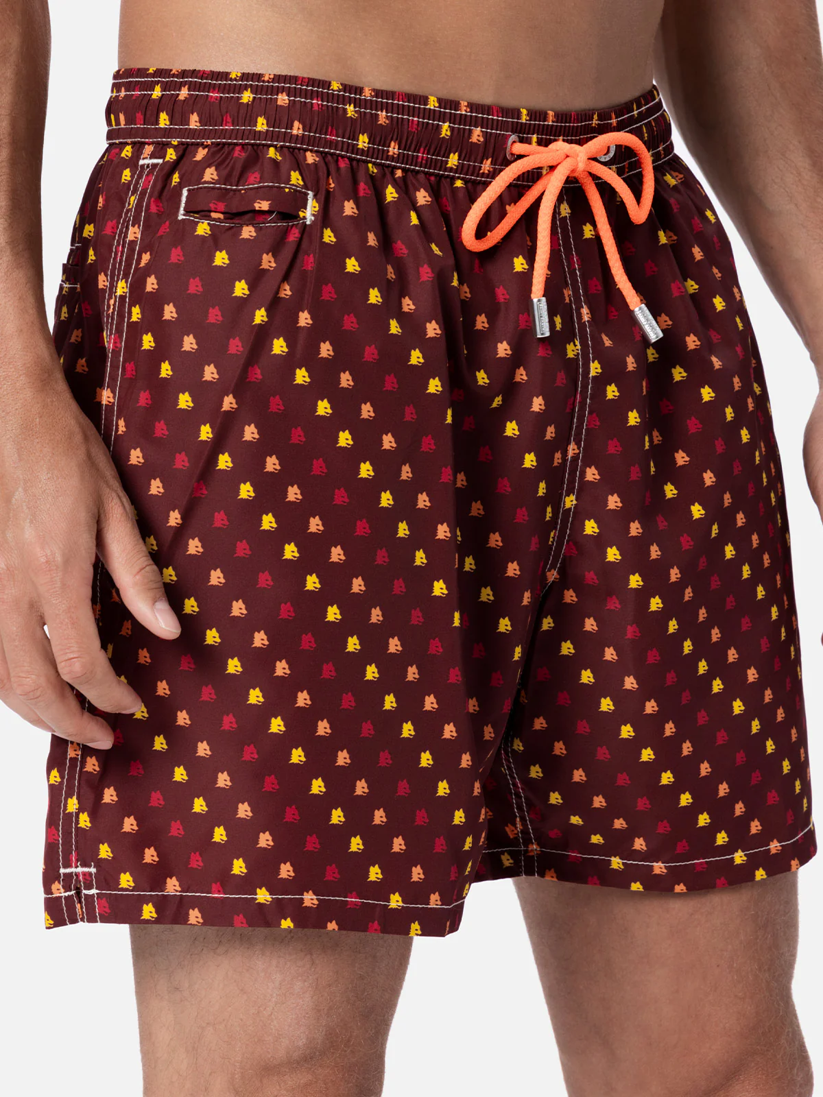 Lightweight fabric swim-shorts Lighting with Roma print | AS ROMA SPECIAL EDITION - Image 4