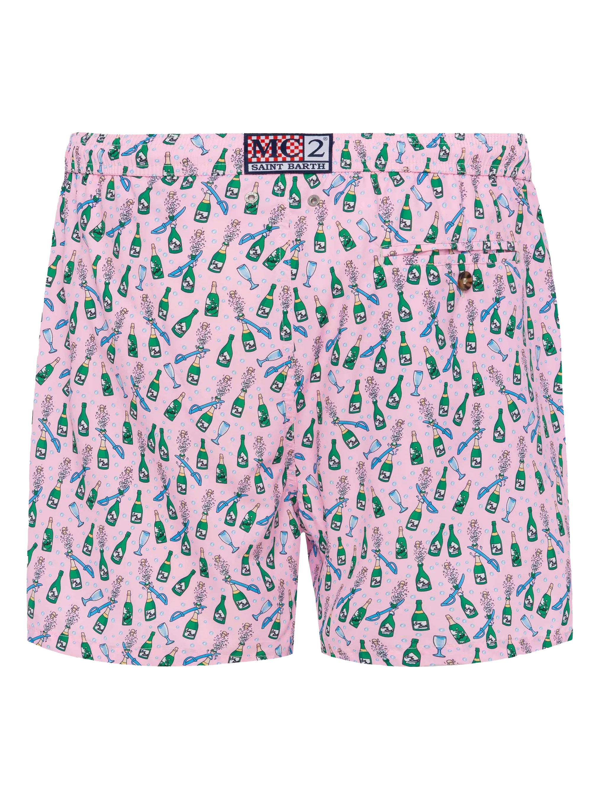 Lightweight fabric swim shorts Lighting with sabrage and bottle print - Image 2