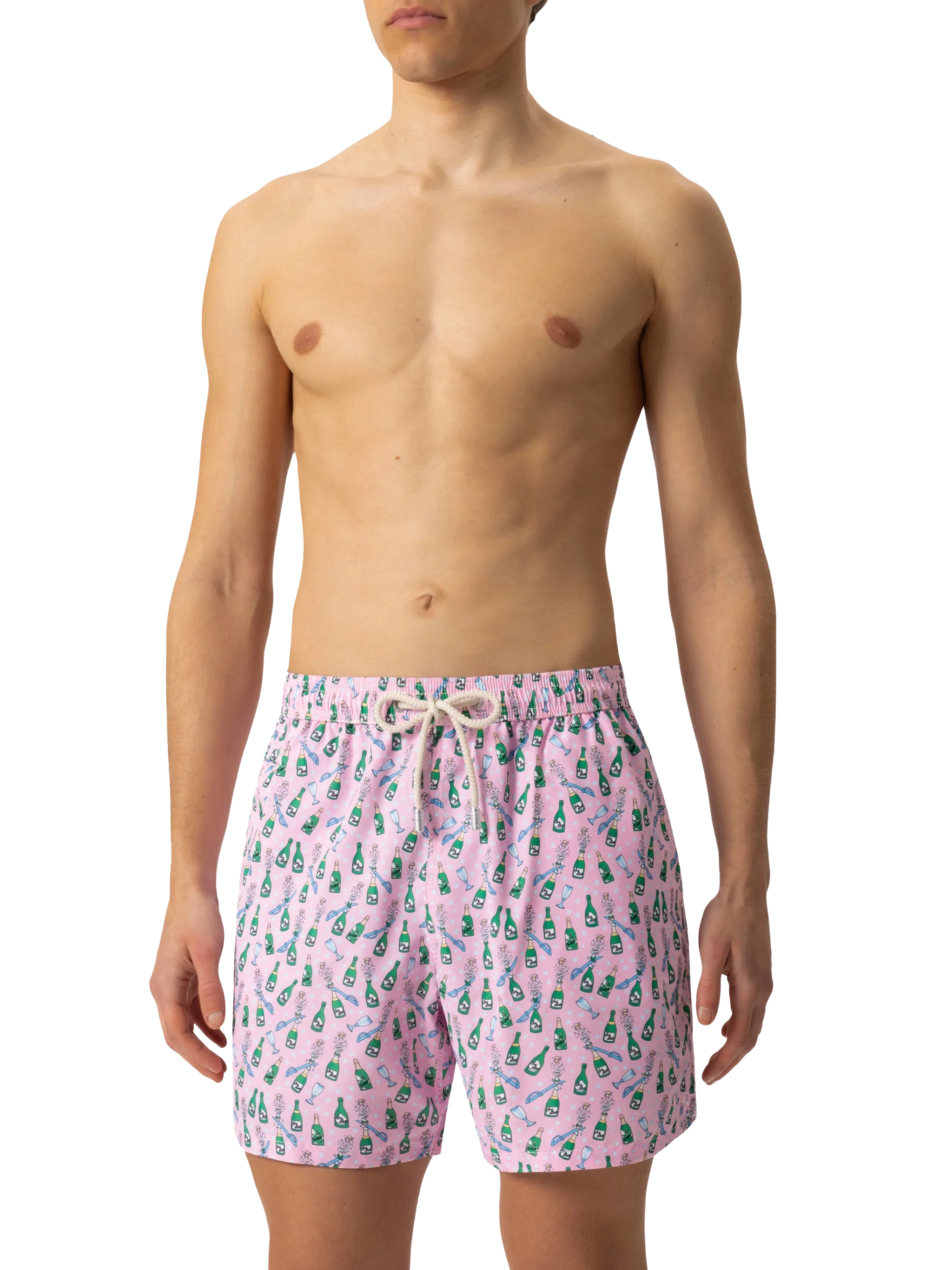 Lightweight fabric swim shorts Lighting with sabrage and bottle print - Image 3