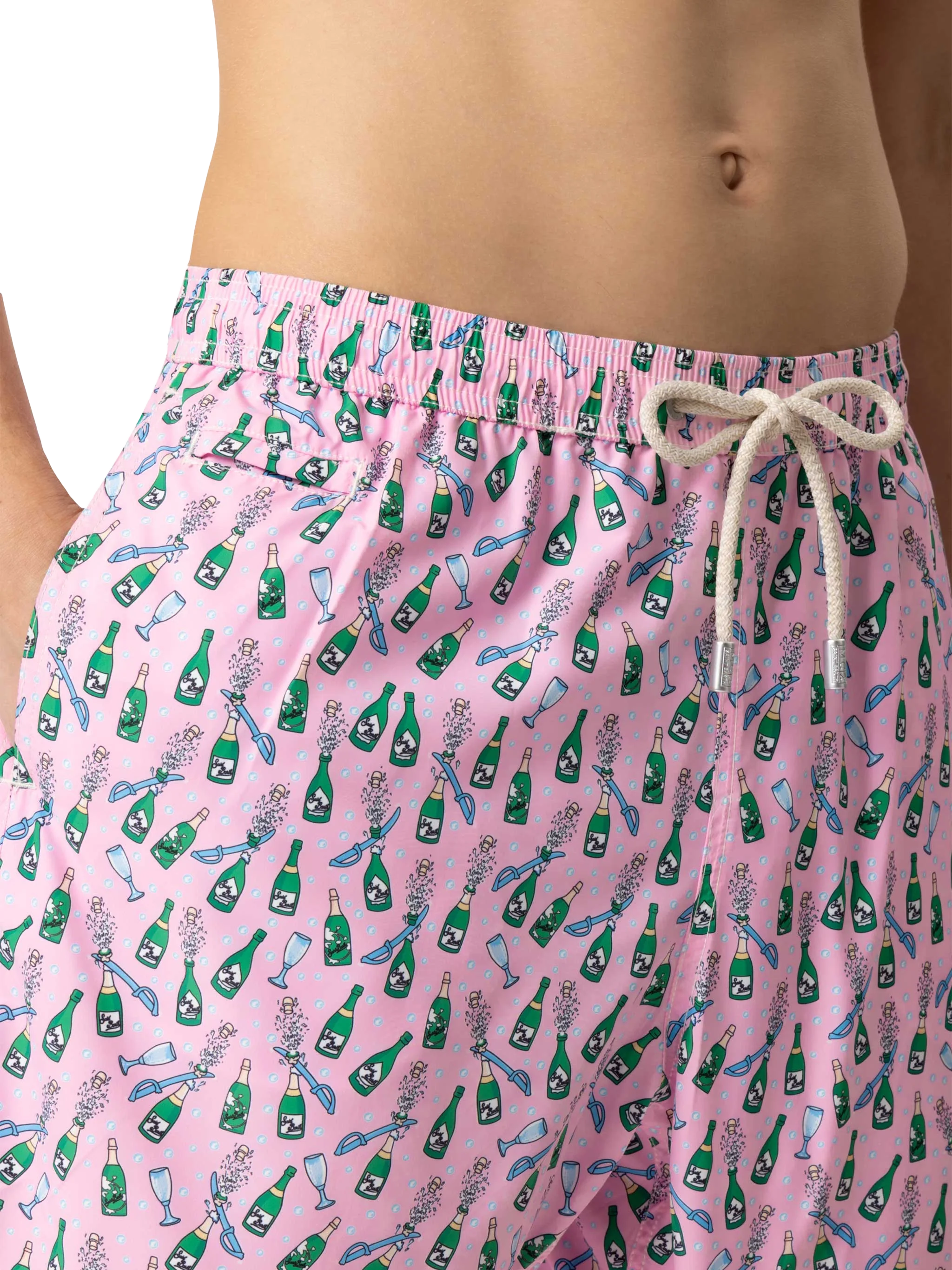 Lightweight fabric swim shorts Lighting with sabrage and bottle print - Image 4