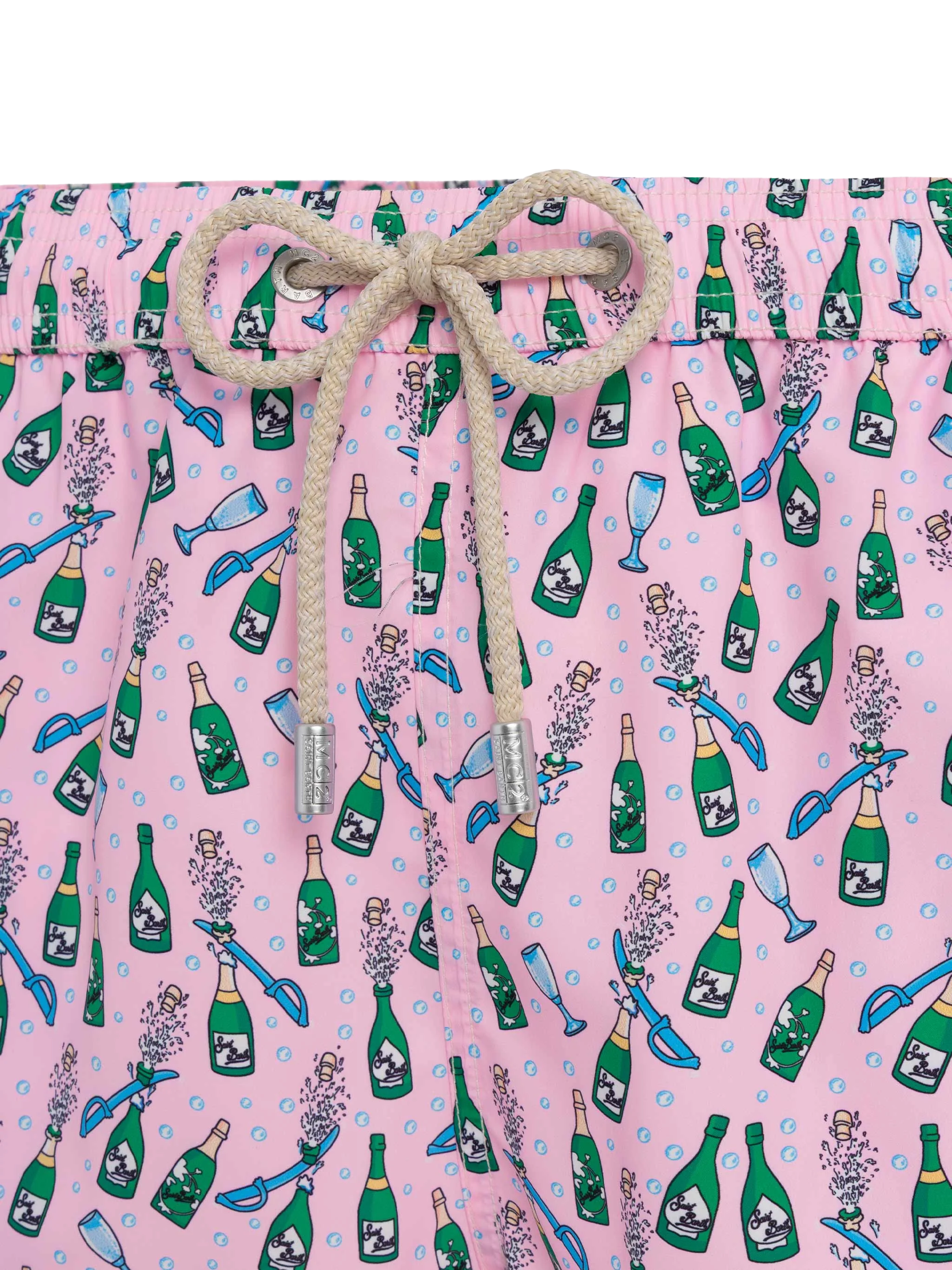 Lightweight fabric swim shorts Lighting with sabrage and bottle print - Image 5