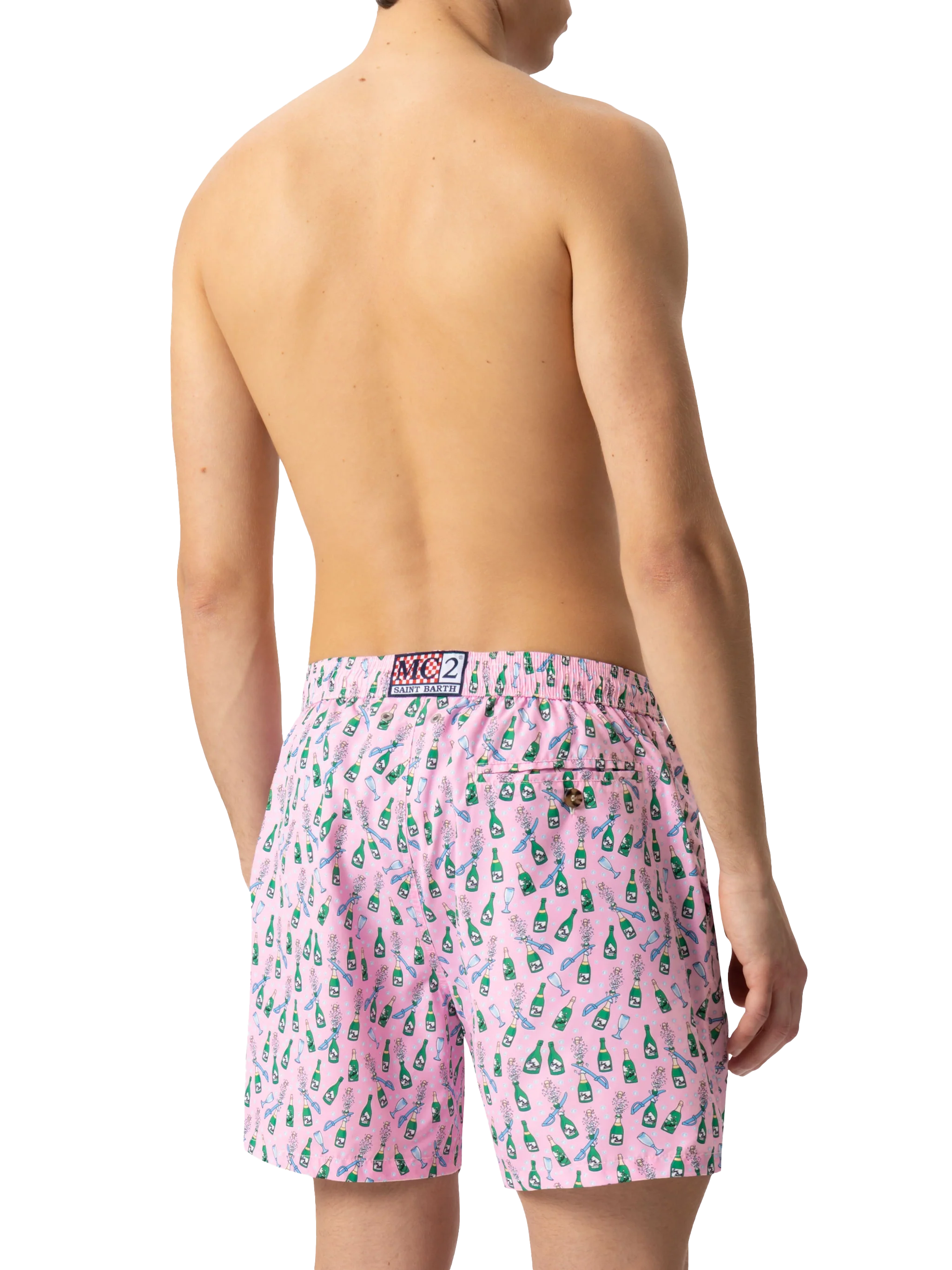 Lightweight fabric swim shorts Lighting with sabrage and bottle print - Image 6