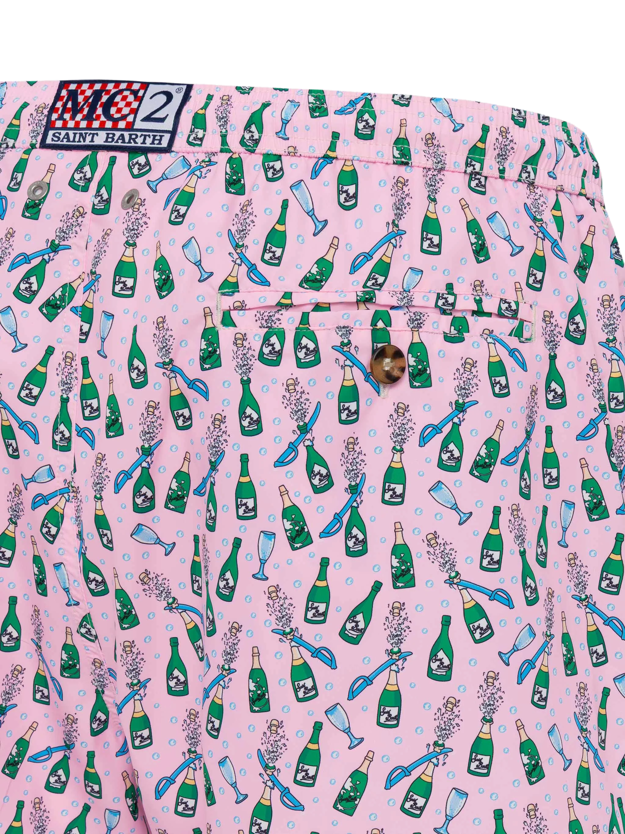 Lightweight fabric swim shorts Lighting with sabrage and bottle print - Image 8