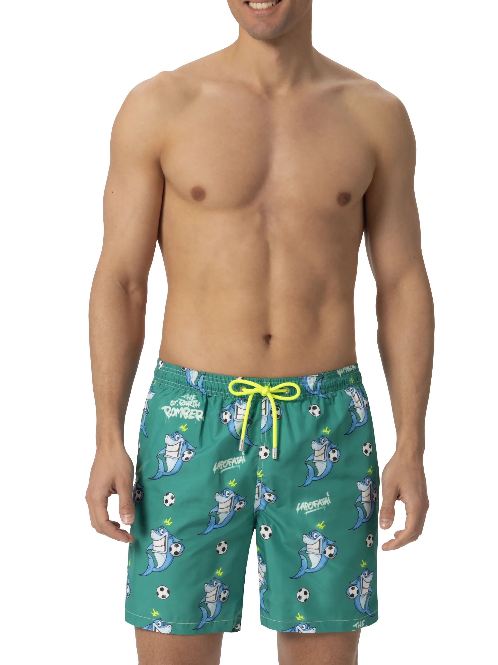 Lightweight fabric swim-shorts Lighting with shark print  | CRYPTOPUPPETS SPECIAL EDITION - Image 3