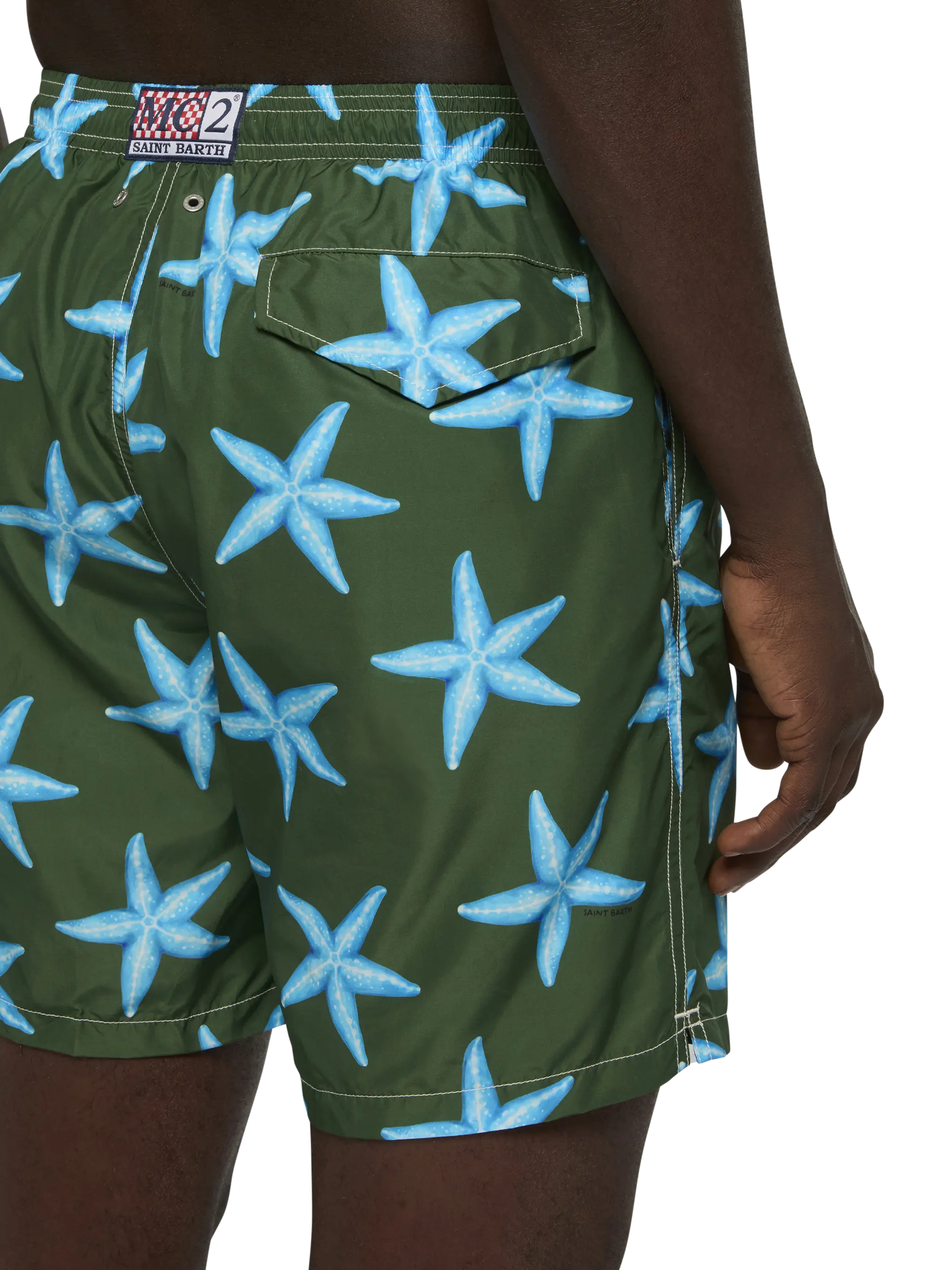 Lightweight fabric swim-shorts Lighting with starfish print - Image 6