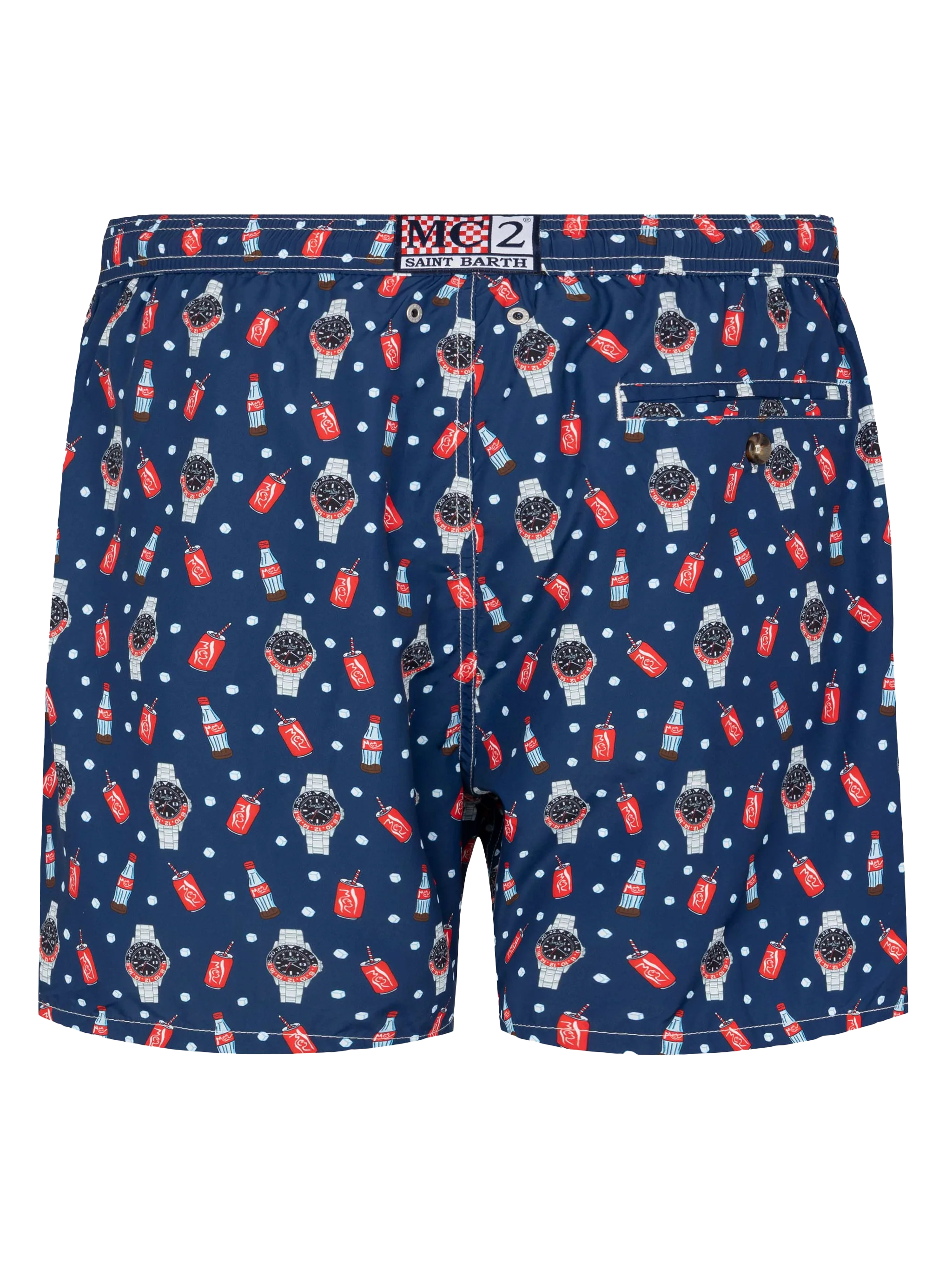 Lightweight fabric swim shorts Lighting with watch print - Image 2