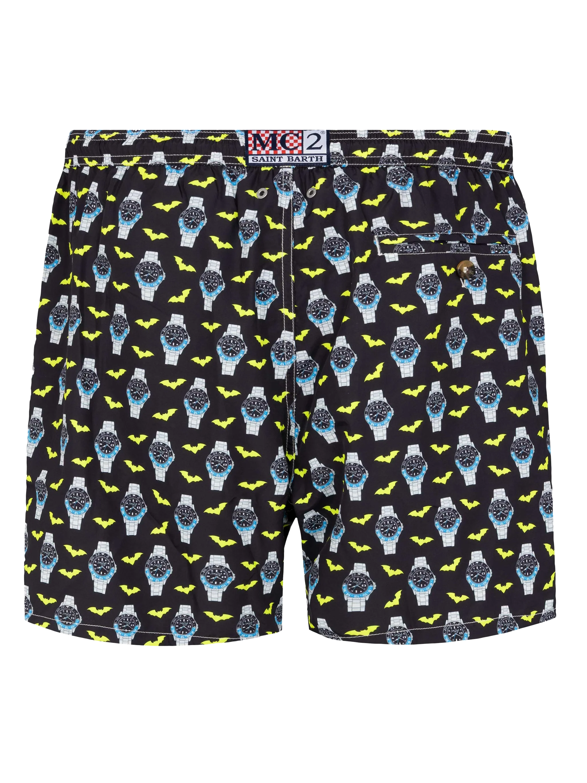 Lightweight fabric swim shorts Lighting with watch print - Image 2