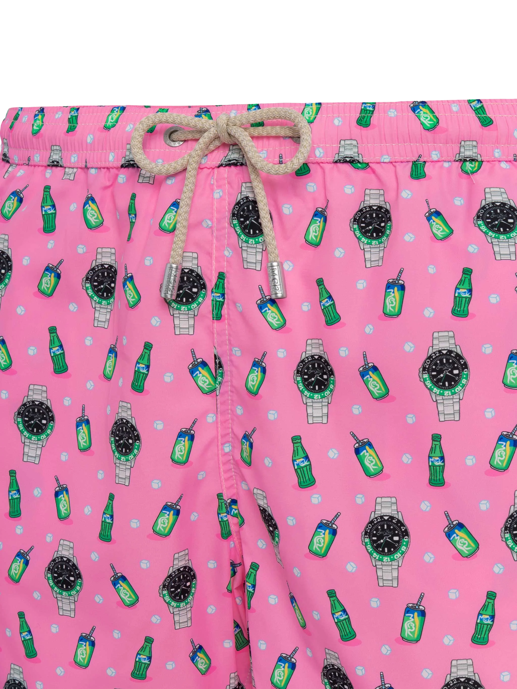 Lightweight fabric swim shorts Lighting with watch print - Image 5