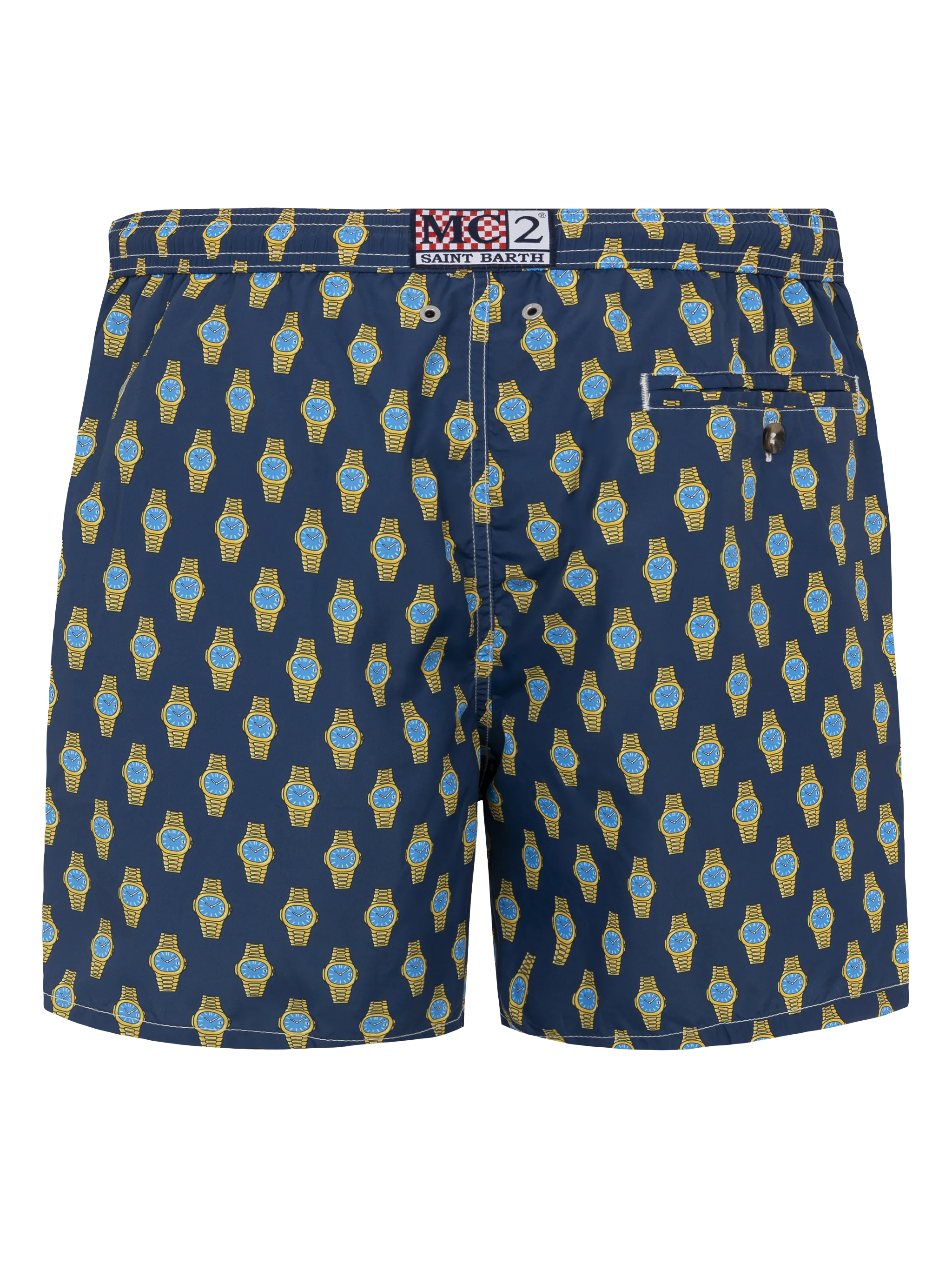 Lightweight fabric swim shorts Lighting with watch print - Image 2