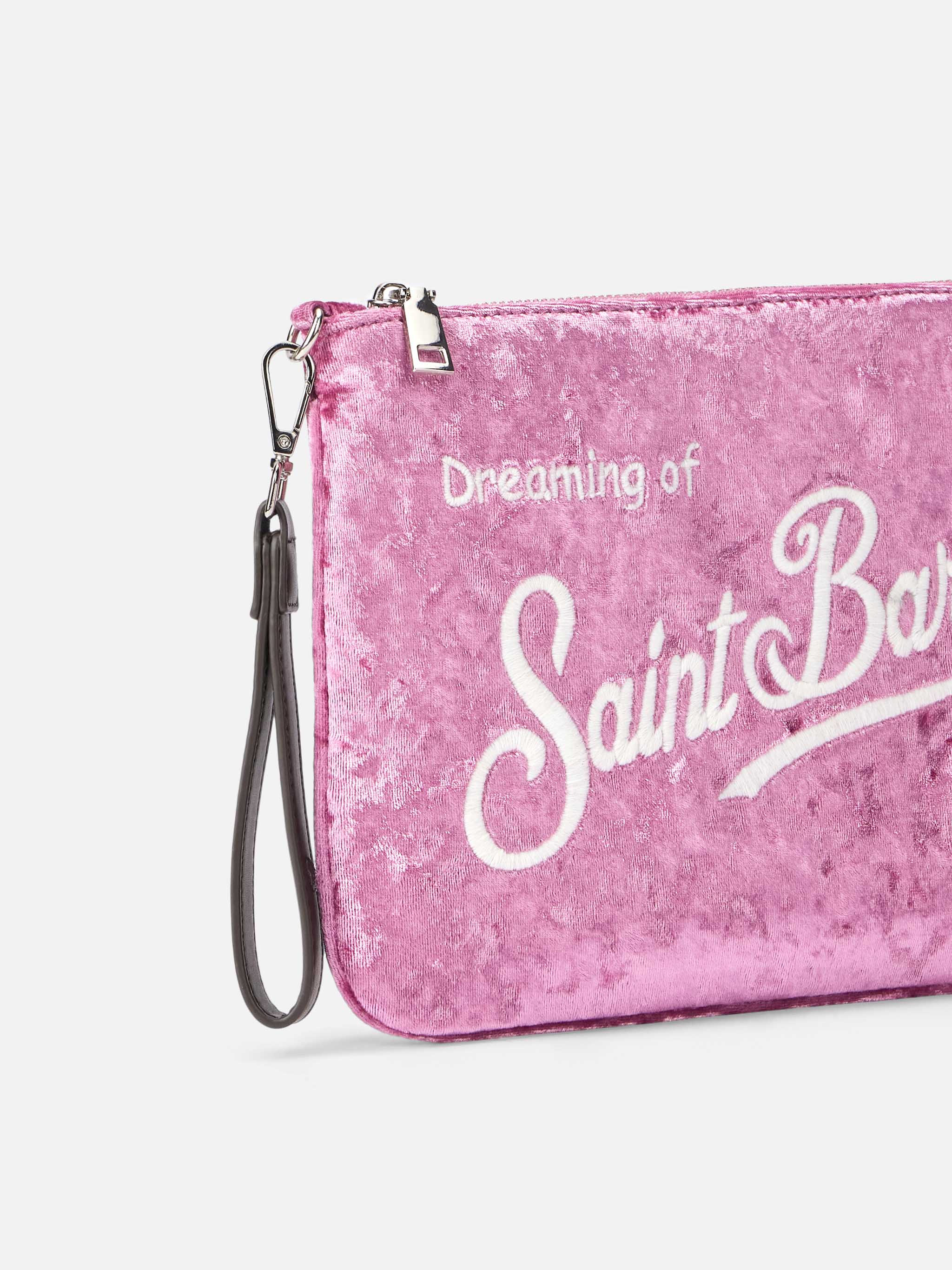 Lilac chenille Parisienne pouch with chain - Image 3