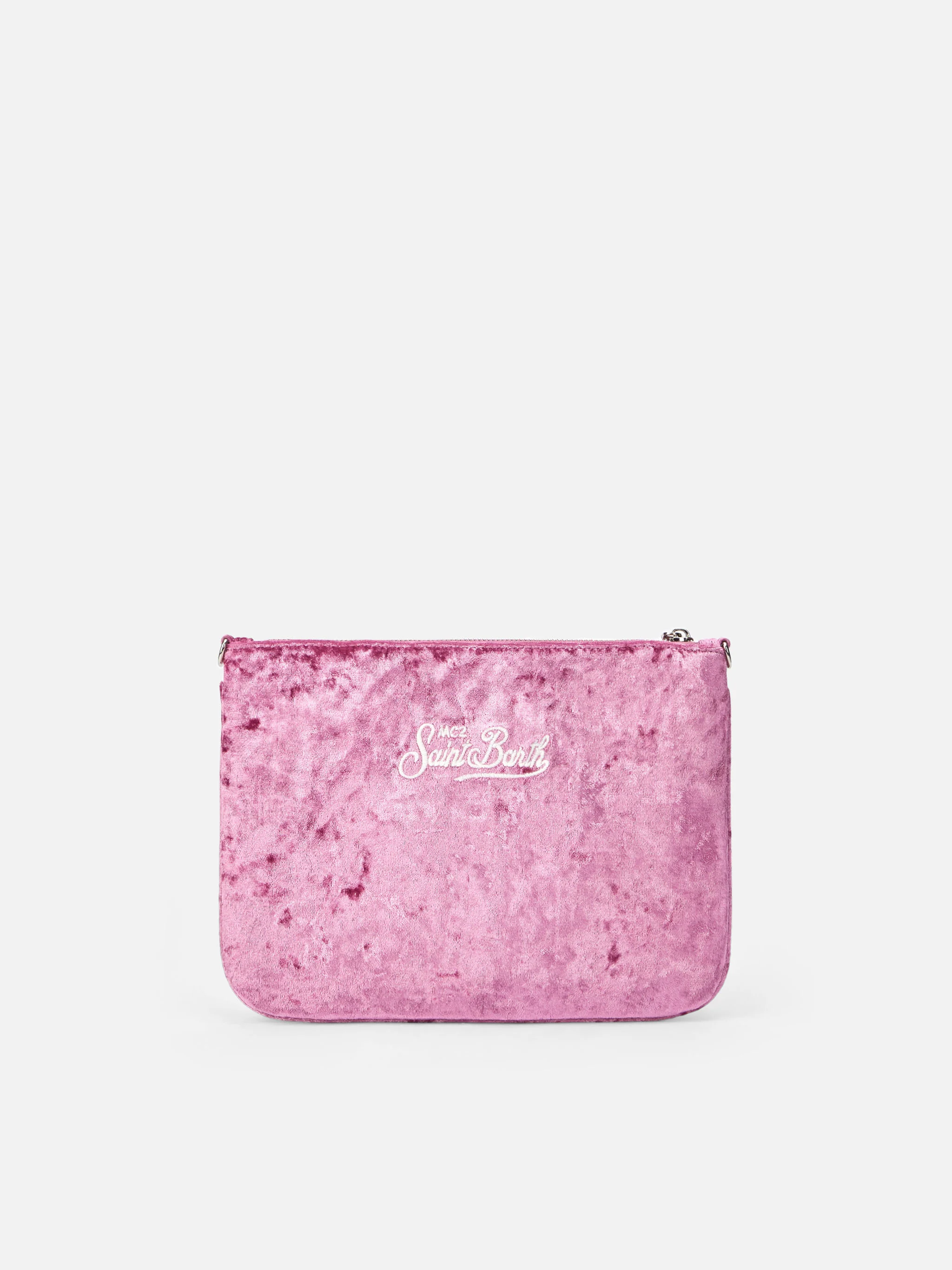 Lilac chenille Parisienne pouch with chain - Image 4