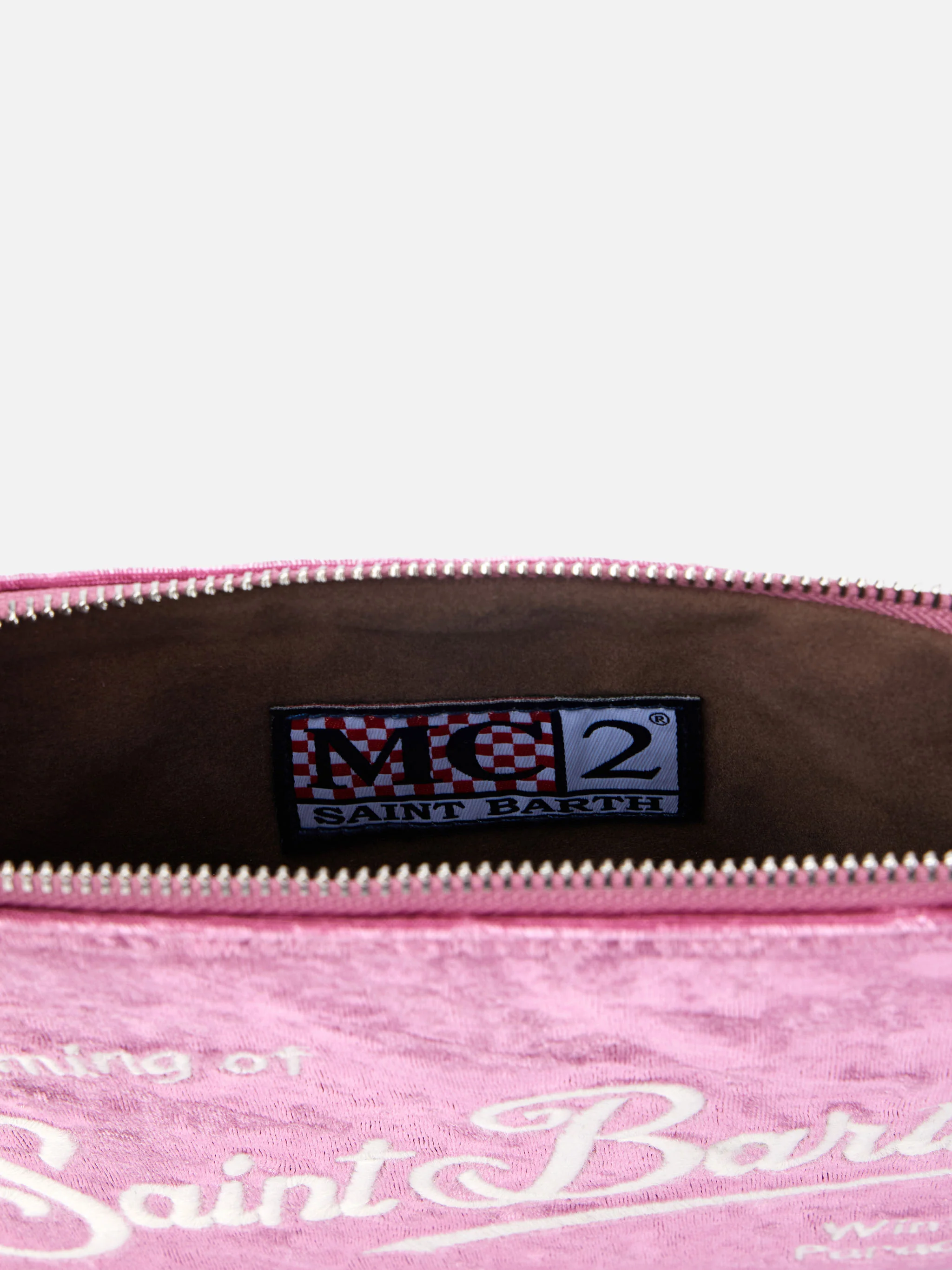 Lilac chenille Parisienne pouch with chain - Image 5