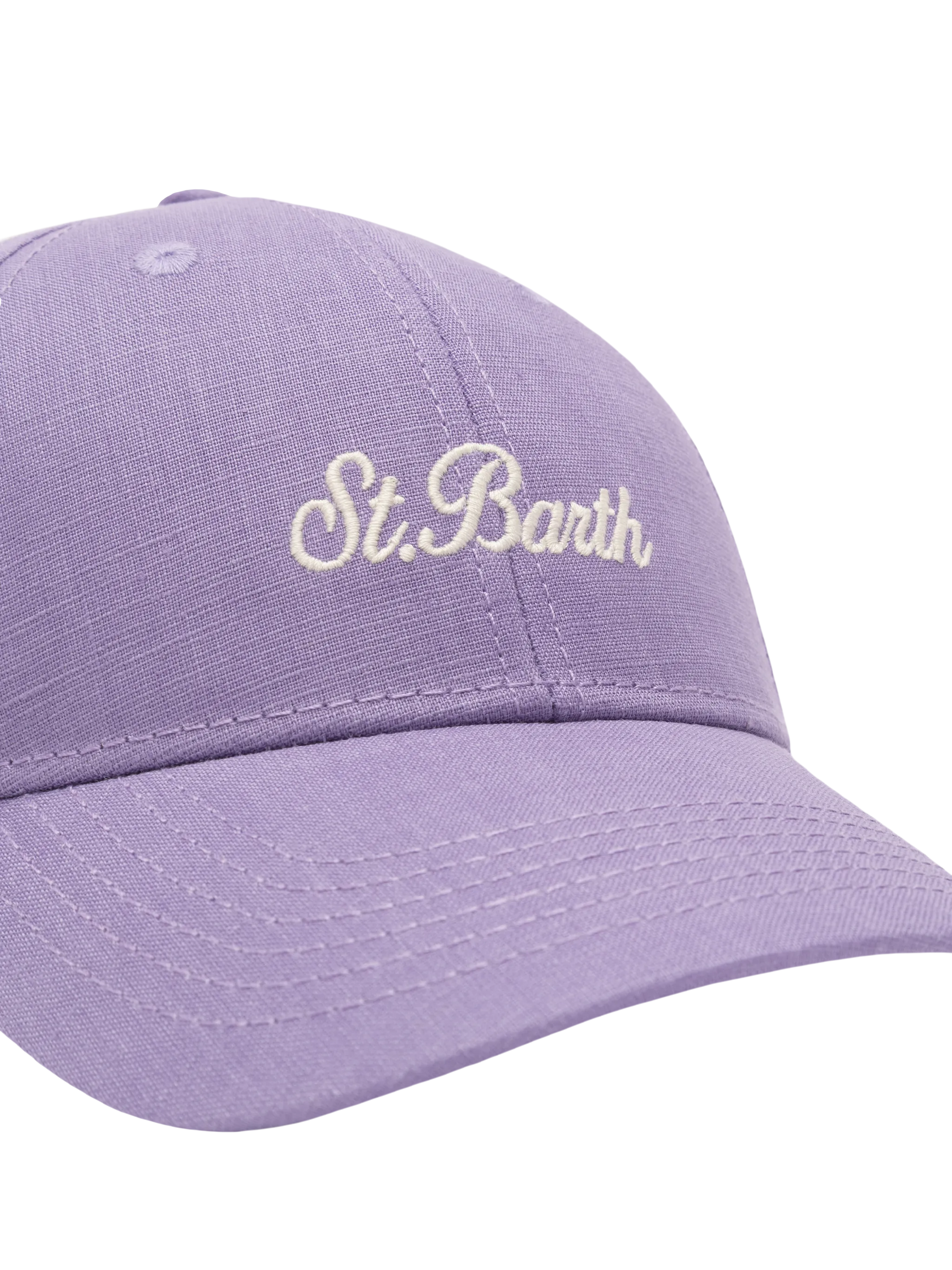 Lilac linen ball cap Baseball Jr with Saint Barth embroidery - Image 2