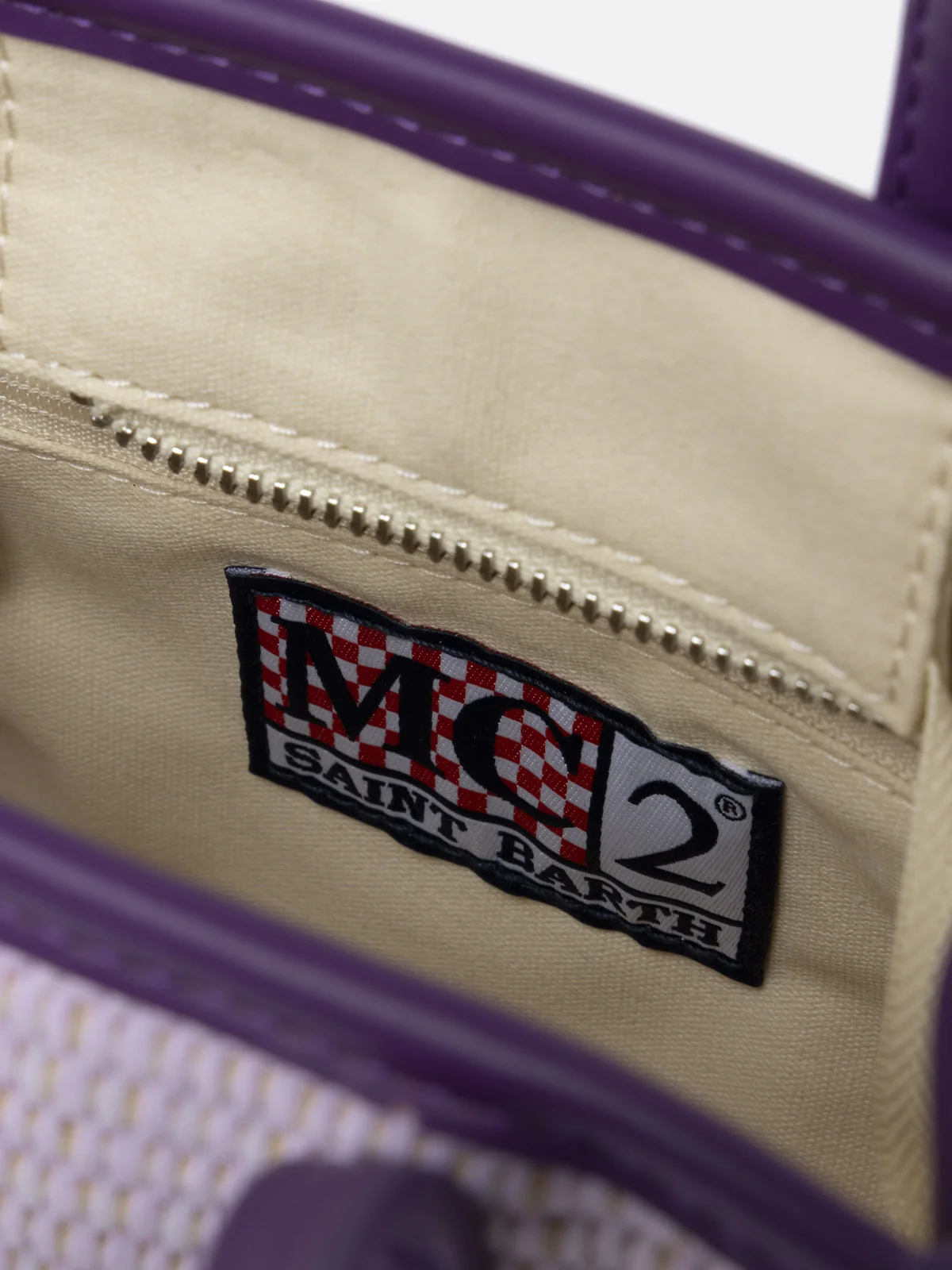 Vivian Mini Straw lilac straw effect handbag - Image 6