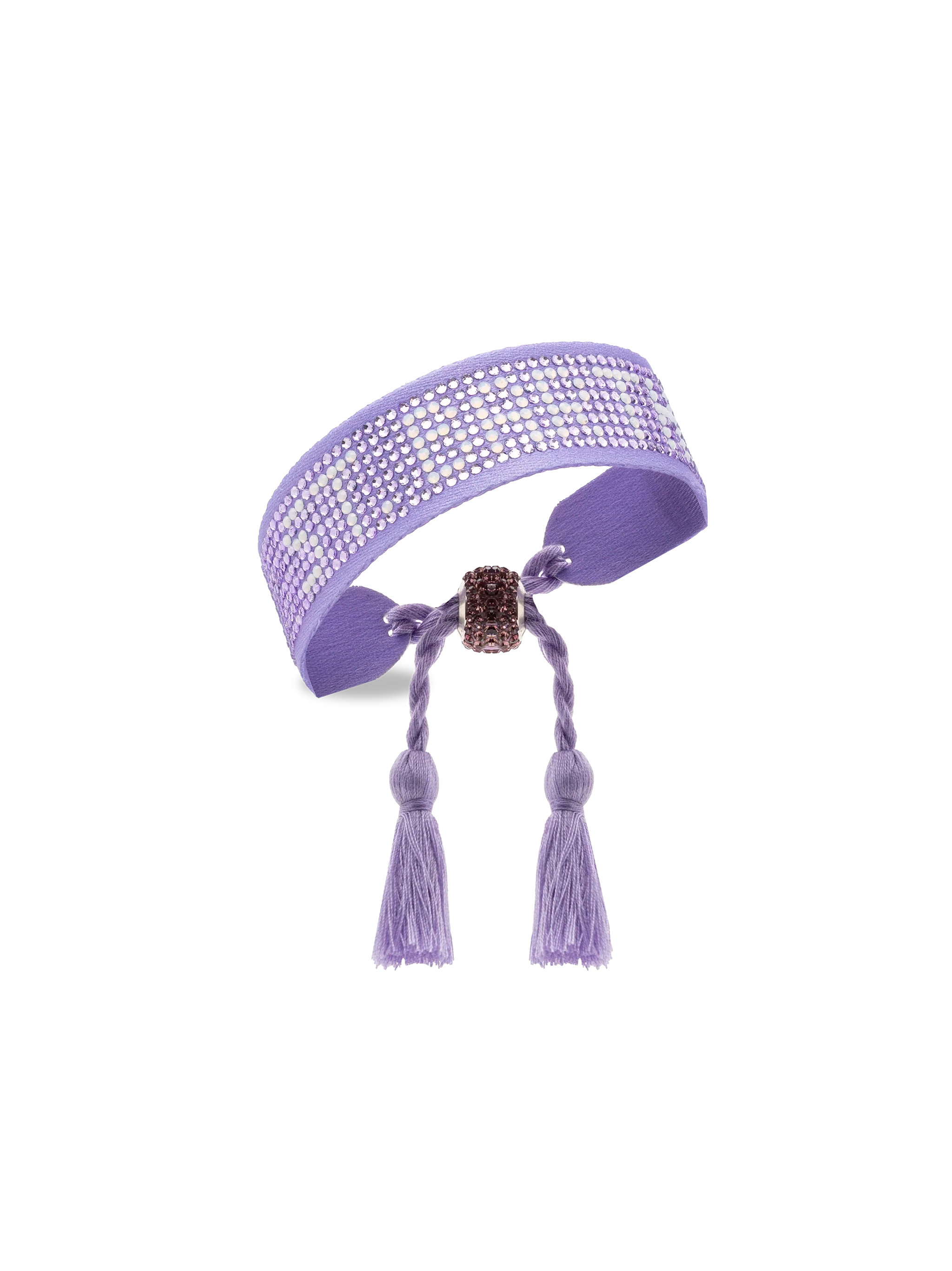 Lilac rhinestones bracelet with St. Barth lettering - Image 2