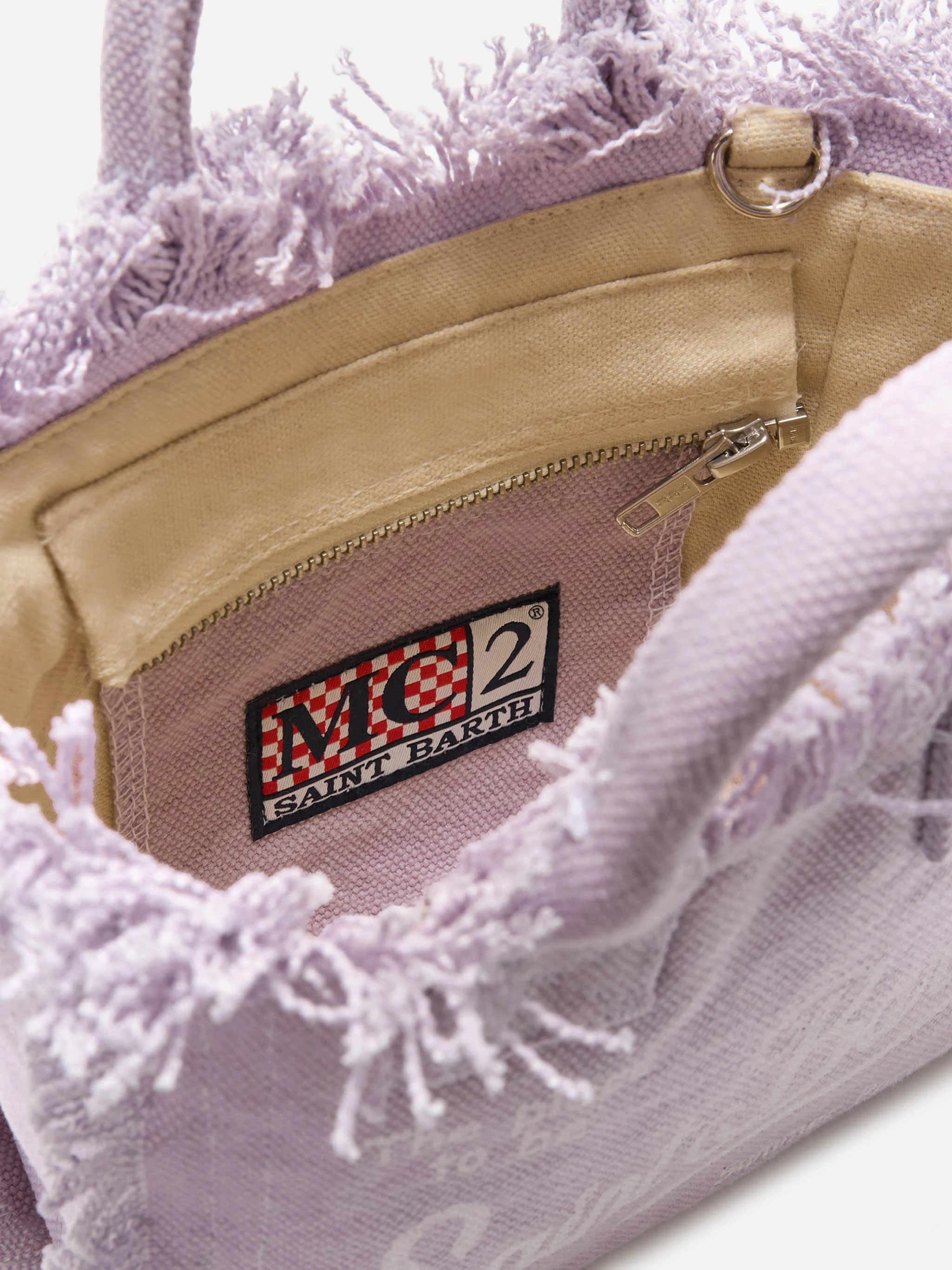 Lilac solid color canvas Vanity mini bag - Image 4
