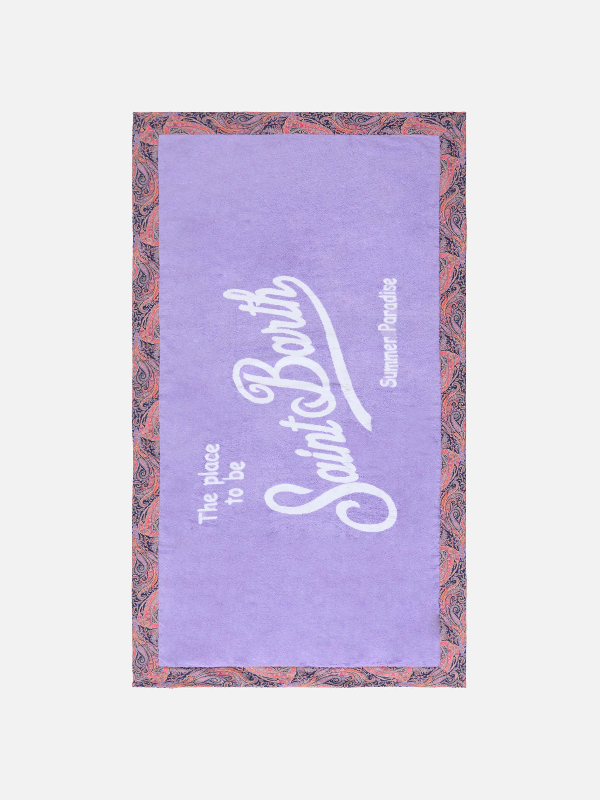 Lilac towel with paisley frame | Made with Liberty fabric