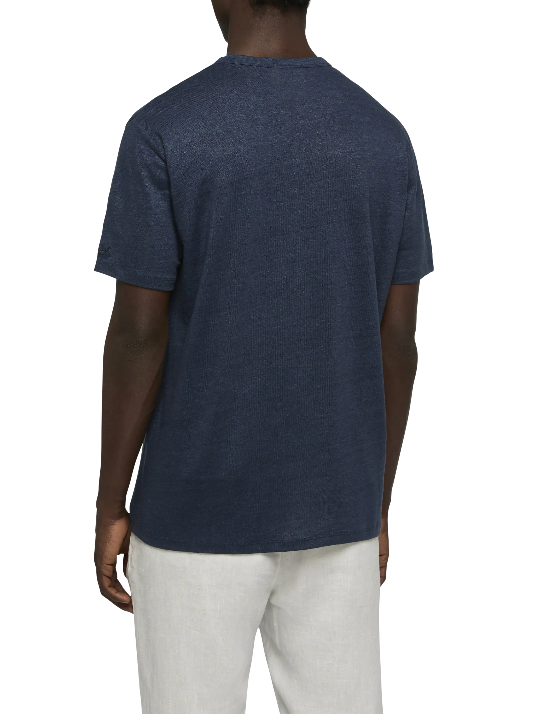 Linen jersey t-shirt Ecstasea with printed and embroidered pocket - Image 4