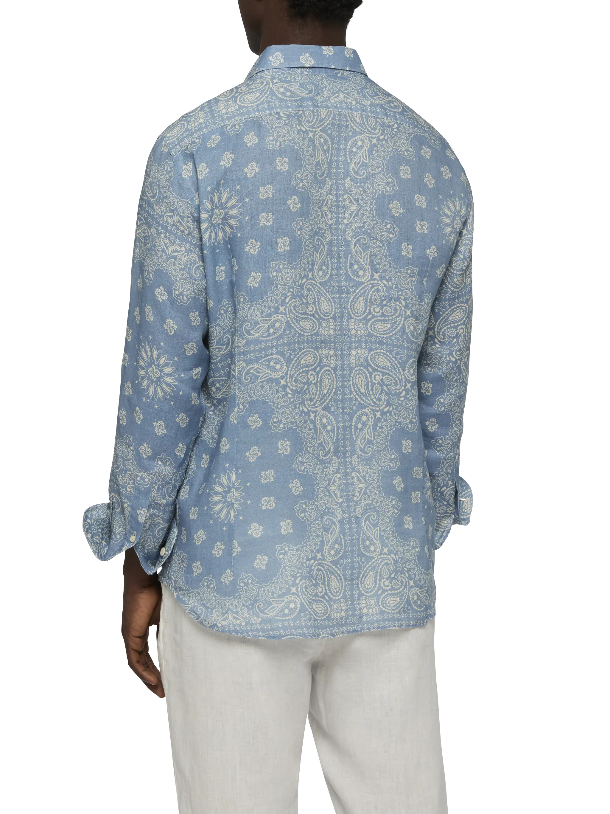 Linen shirt Pamplona with bandana print - Image 3
