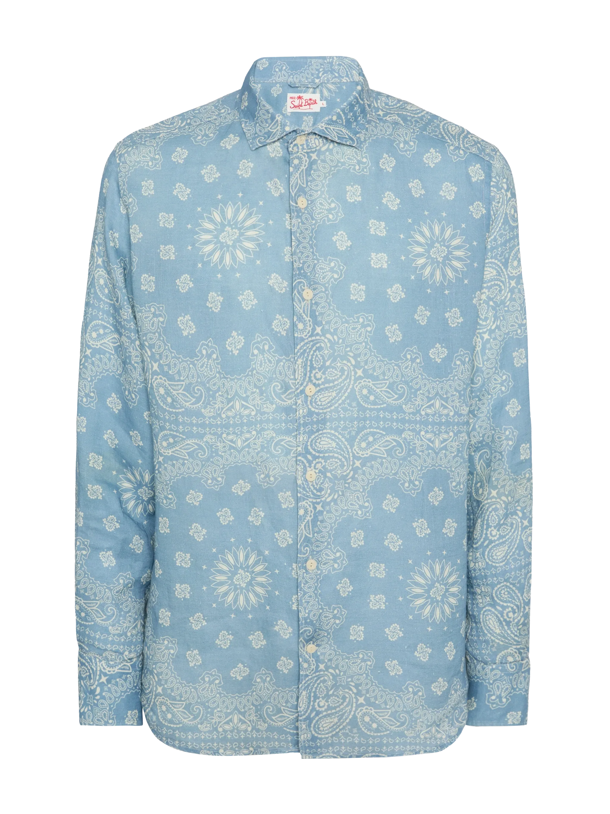 Linen shirt Pamplona with bandana print - Image 4