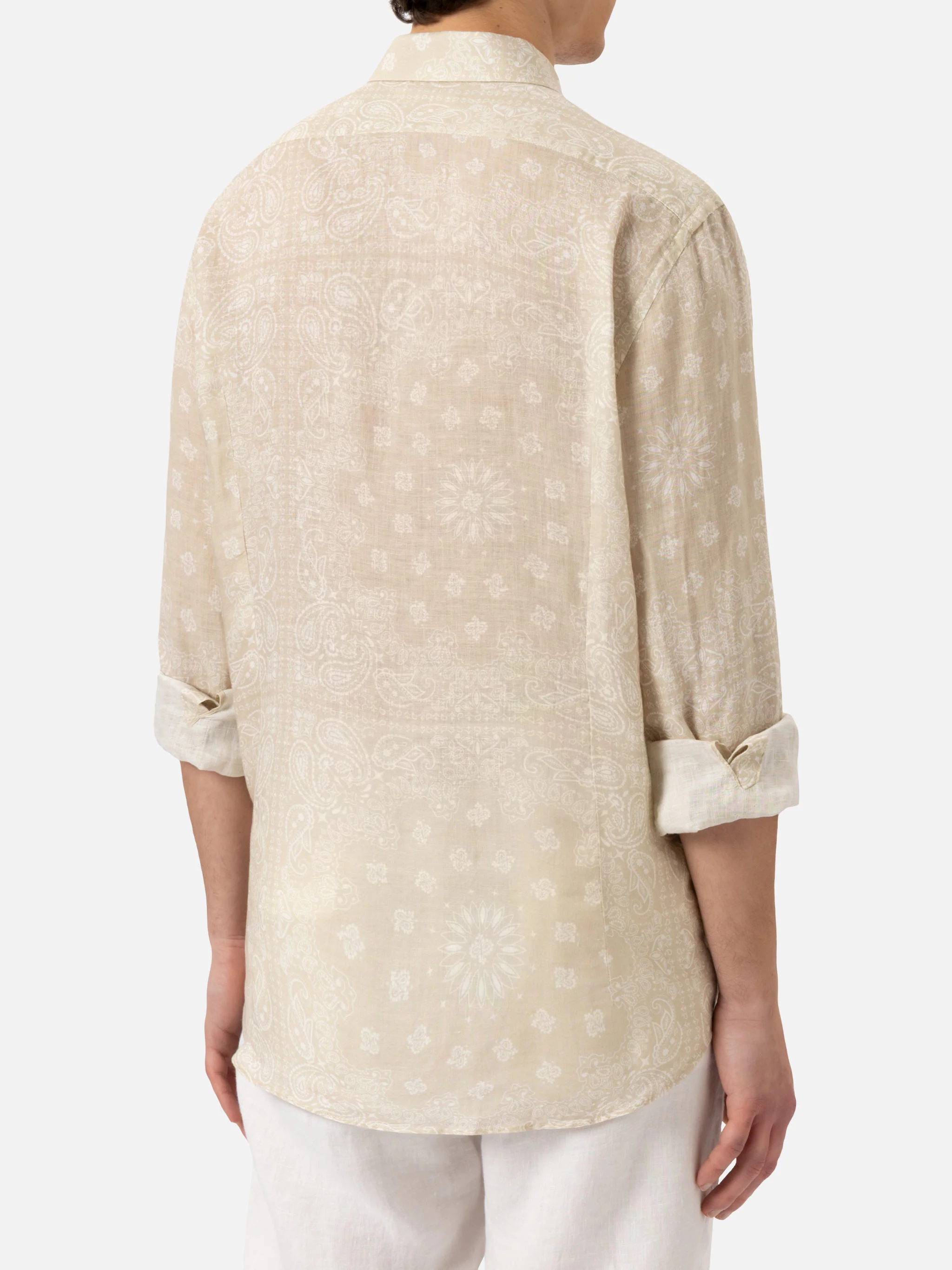 Linen shirt Pamplona with bandana print - Image 3