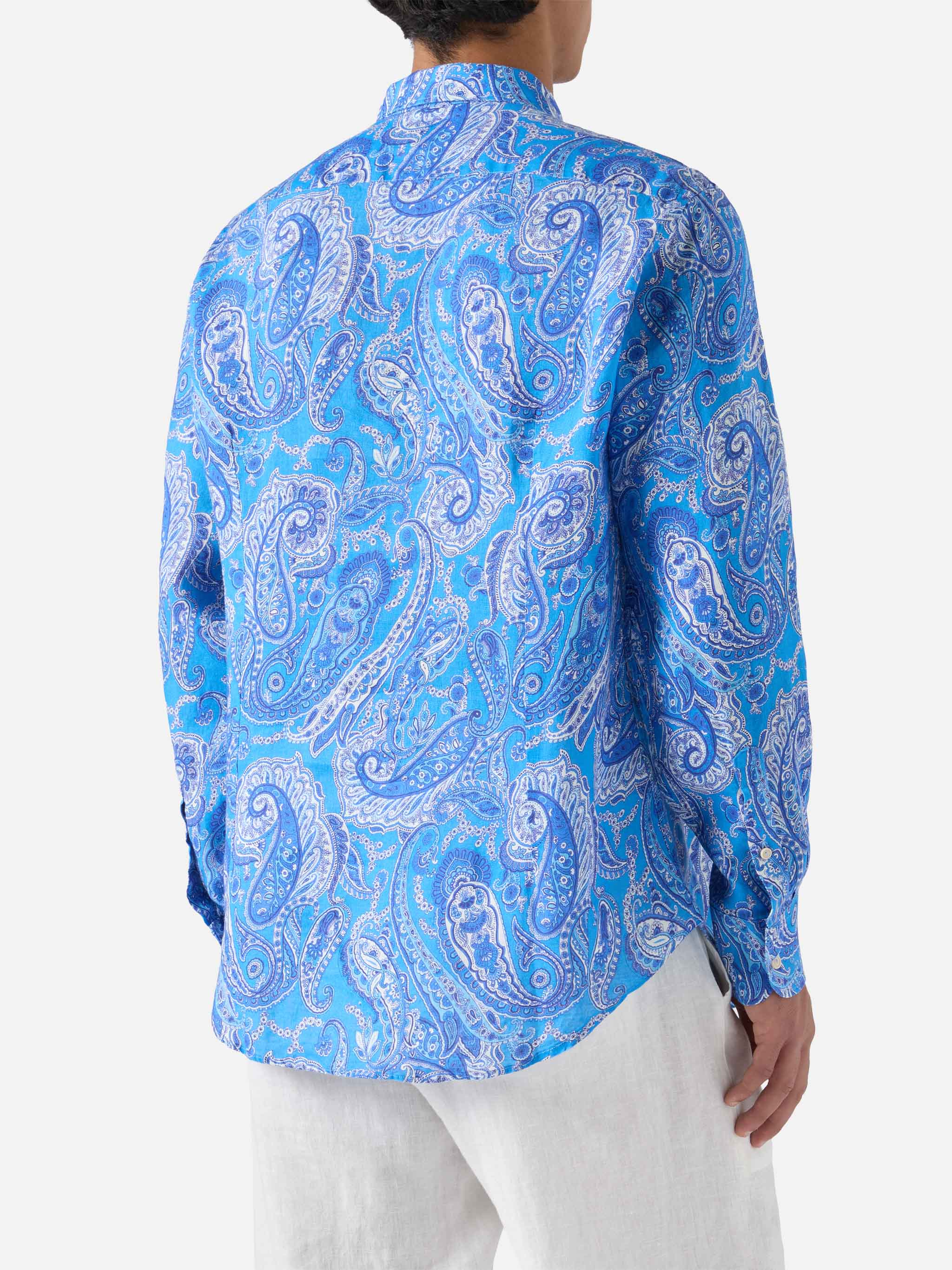 Linen shirt Pamplona with paisley print - Image 3
