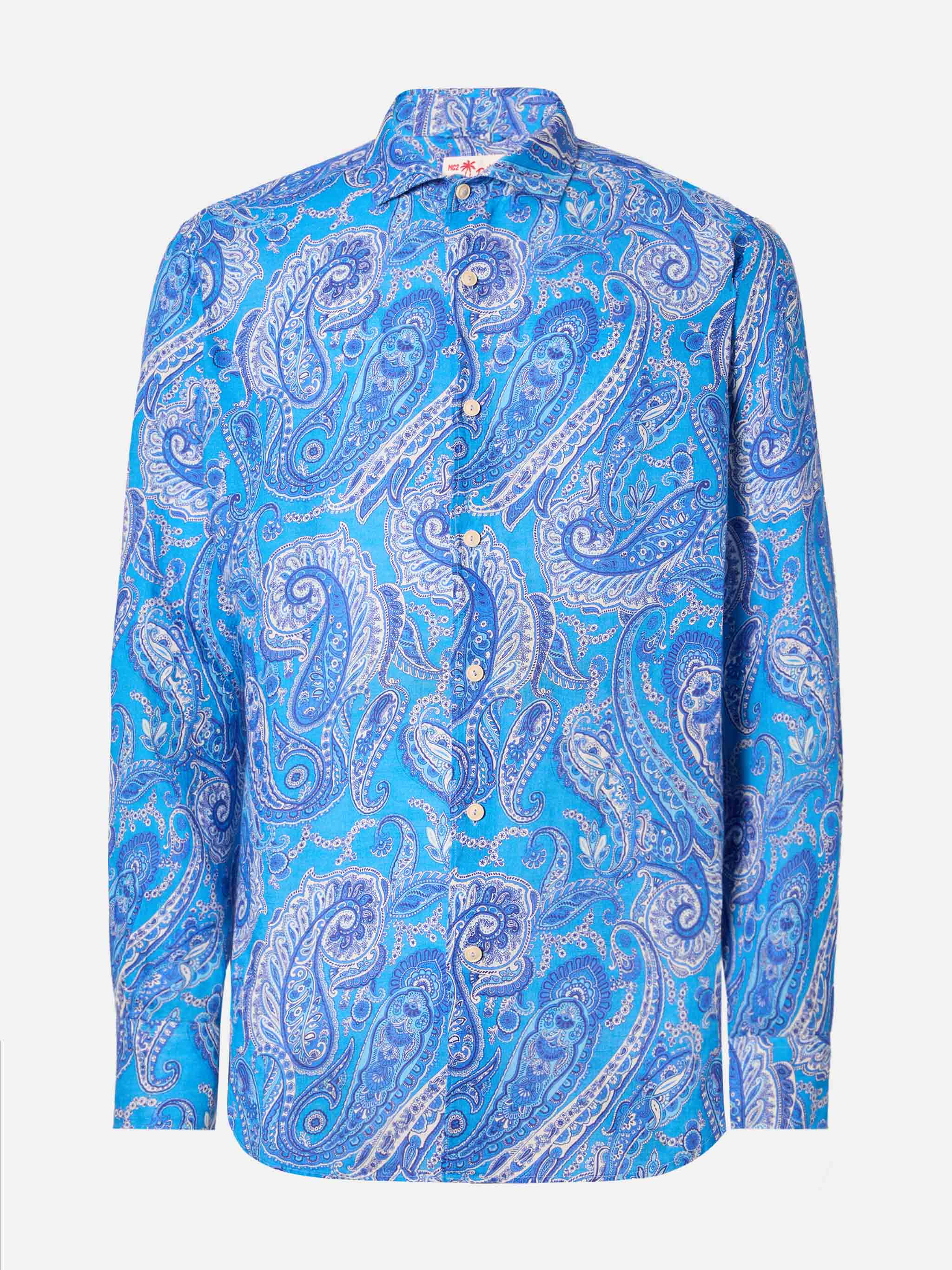 Linen shirt Pamplona with paisley print - Image 4